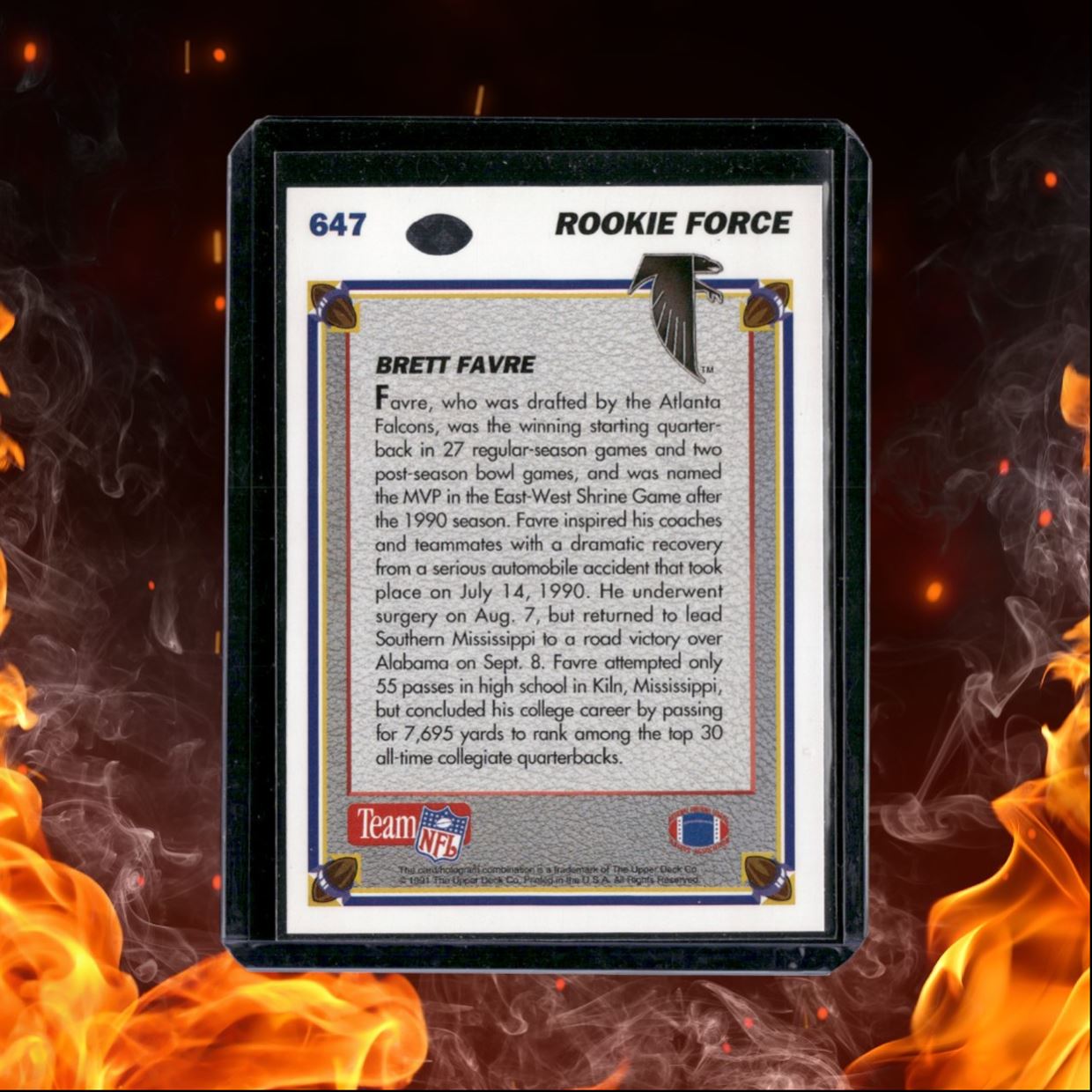 1991 Upper Deck Rookie Force Brett Favre Rookie #647