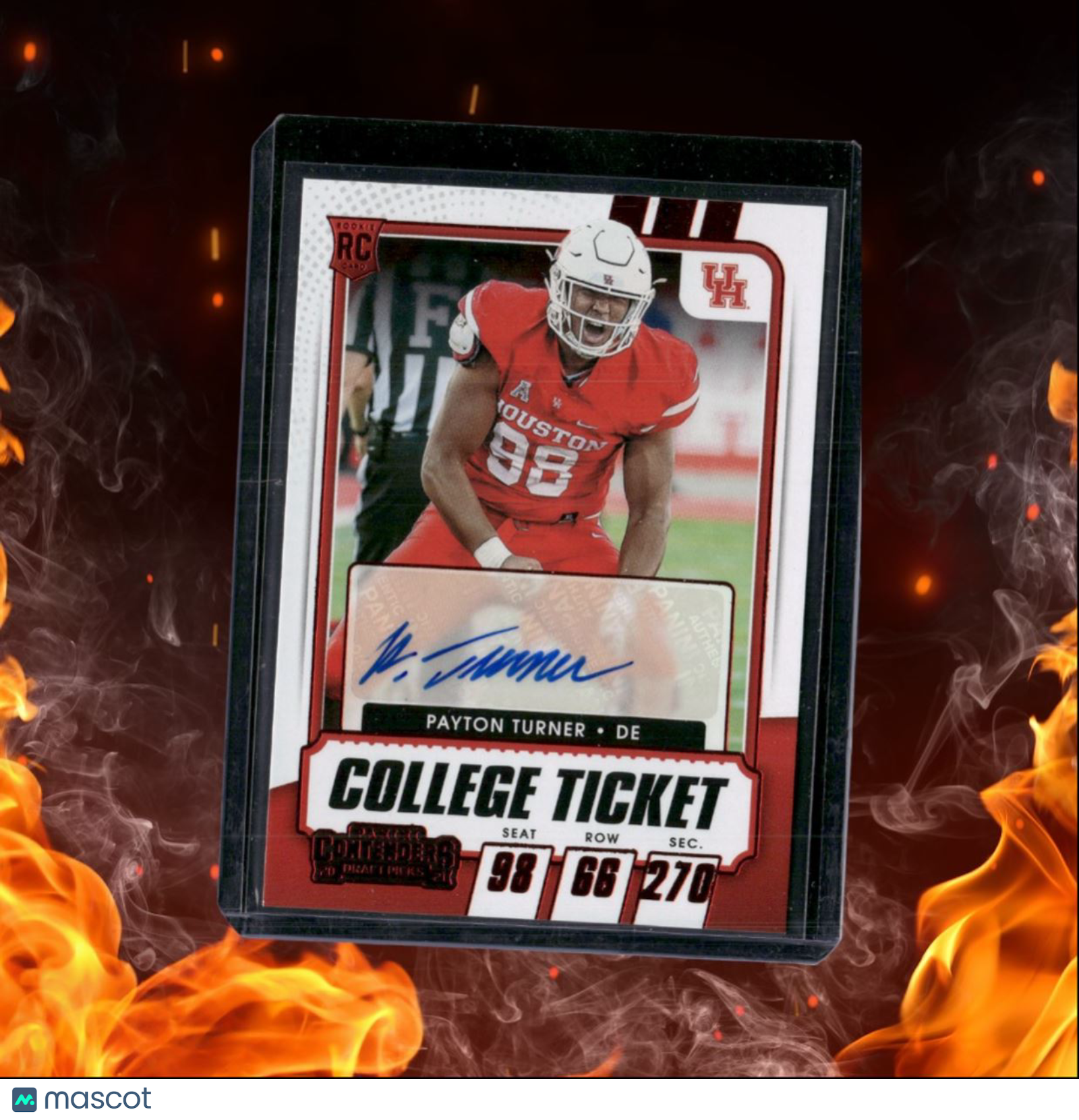 2021 Panini Contenders Draft Picks Payton Turner College Ticket Red Rookie Auto