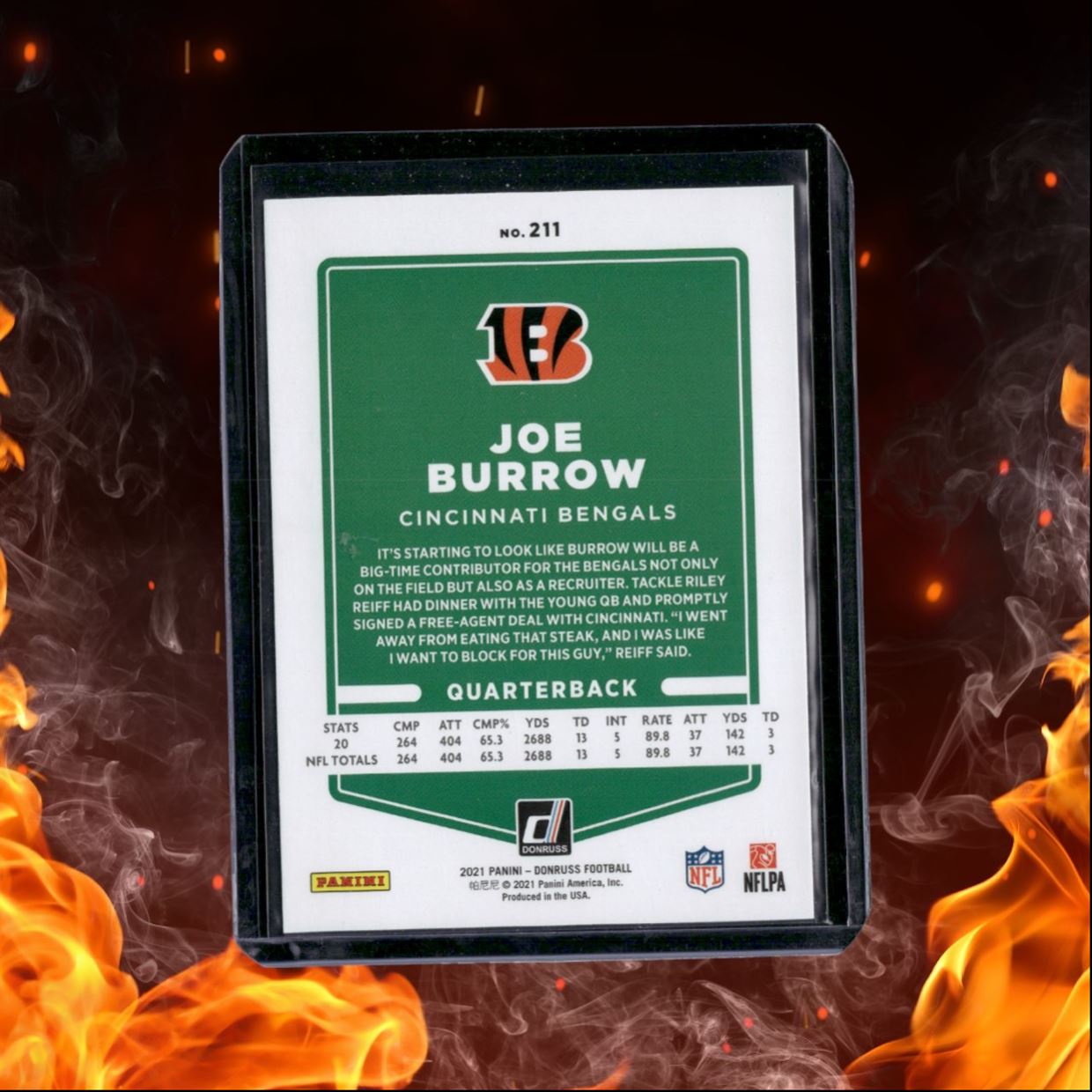 2021 Panini Donruss Joe Burrow Press Proof Blue #211