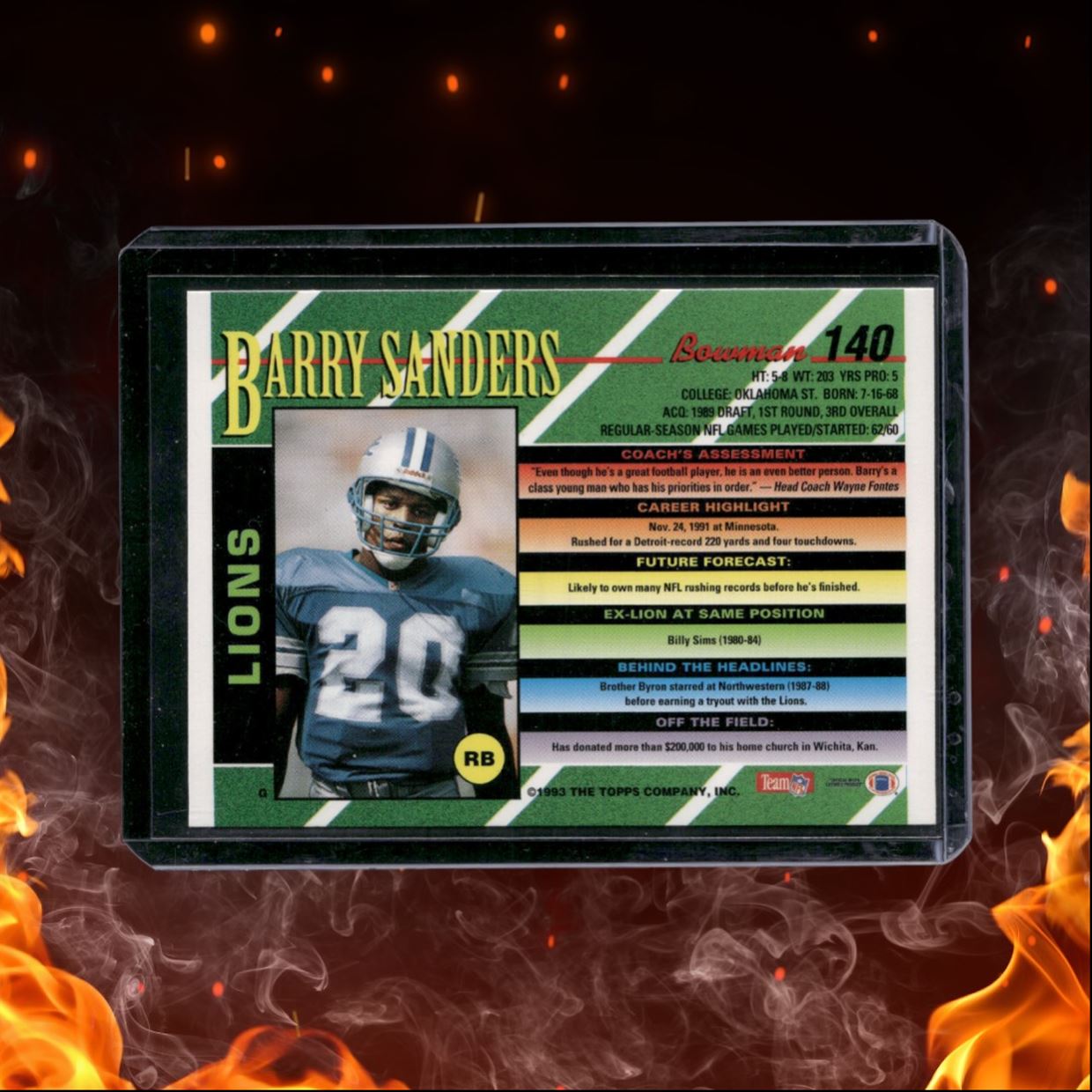1993 Bowman Barry Sanders Foil #140