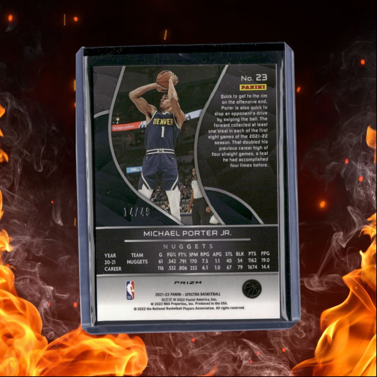2021-22 Panini Spectra Michael Porter Jr. Interstellar Prizm 14/49 #23