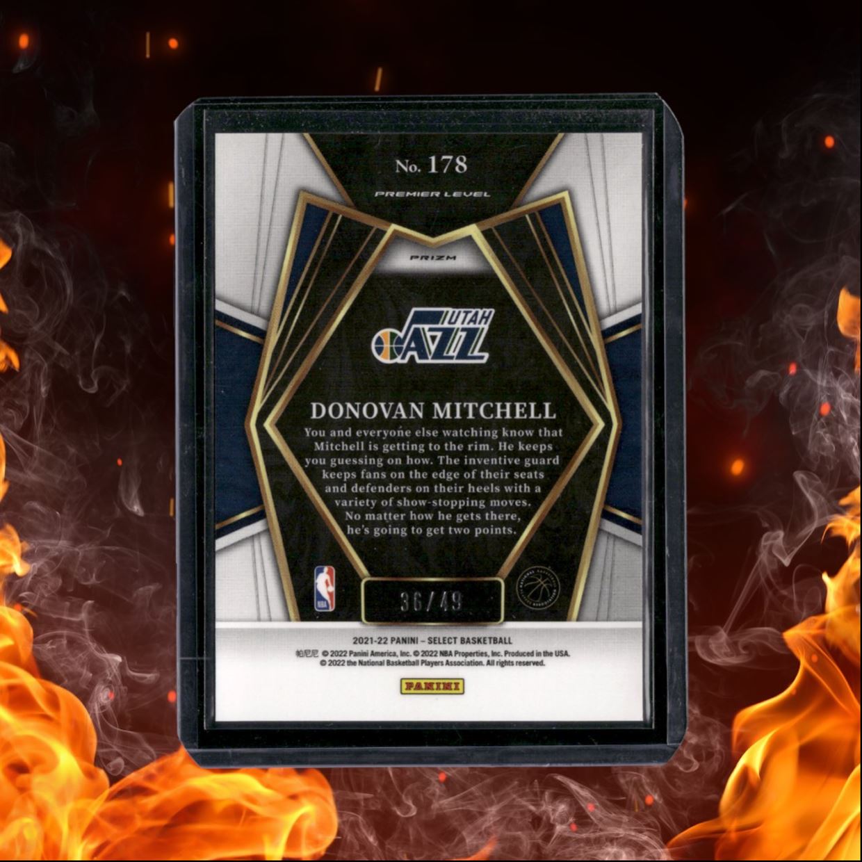 2021-22 Panini Select Donovan Mitchell Red Fast Break Prizm 36/49 #178
