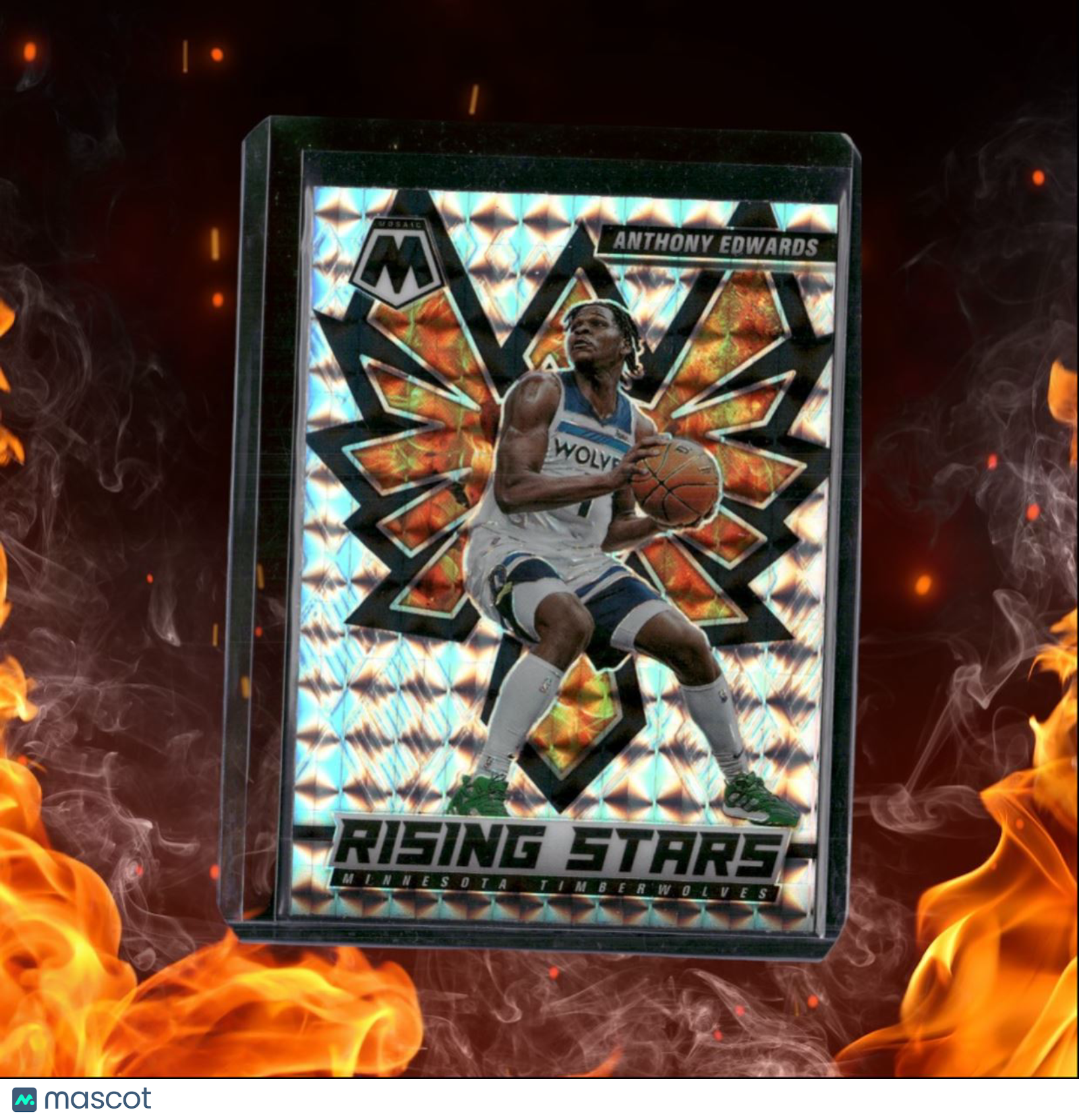 2022-23 Panini Mosaic Anthony Edwards Rising Stars Mosaic Prizm #3