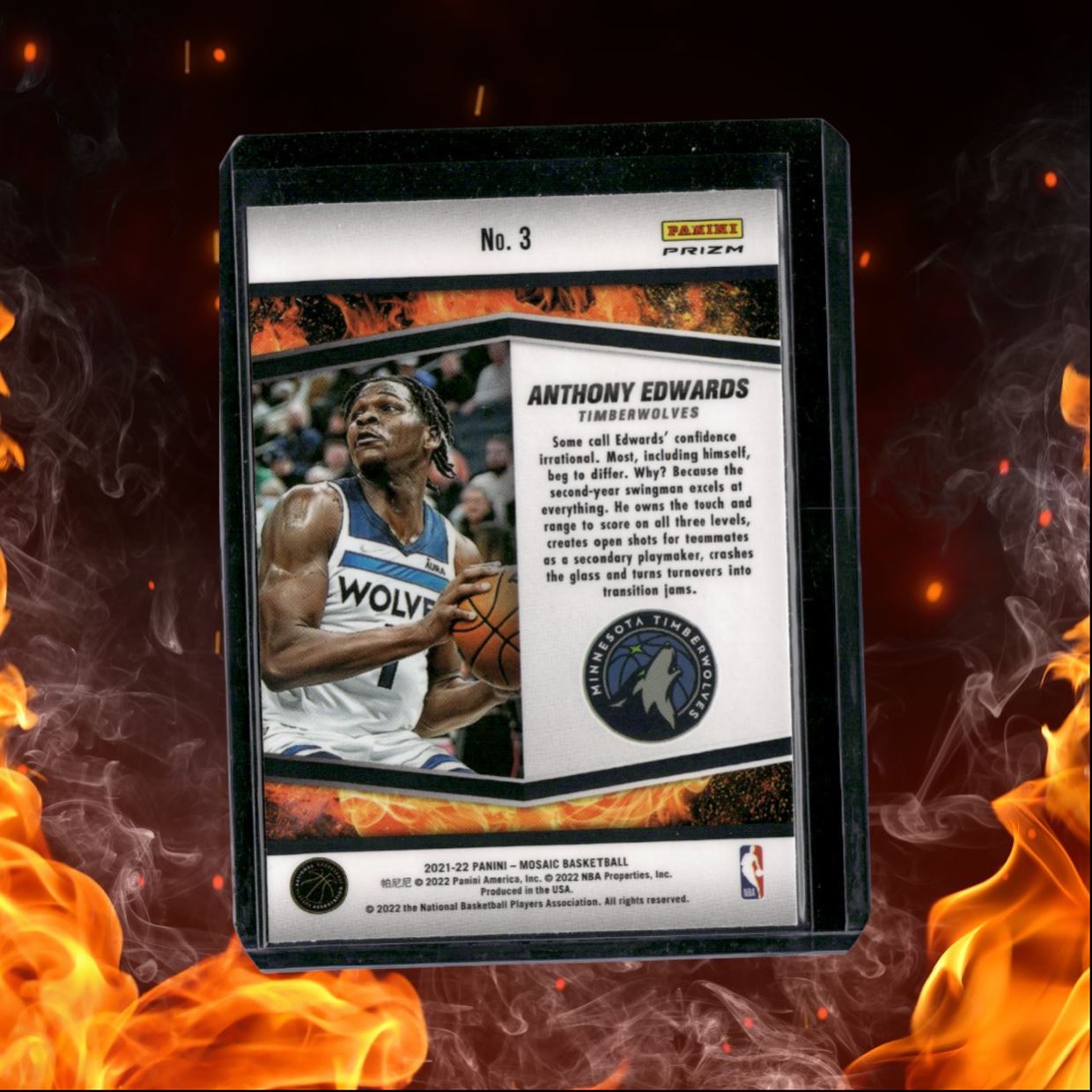2022-23 Panini Mosaic Anthony Edwards Rising Stars Mosaic Prizm #3