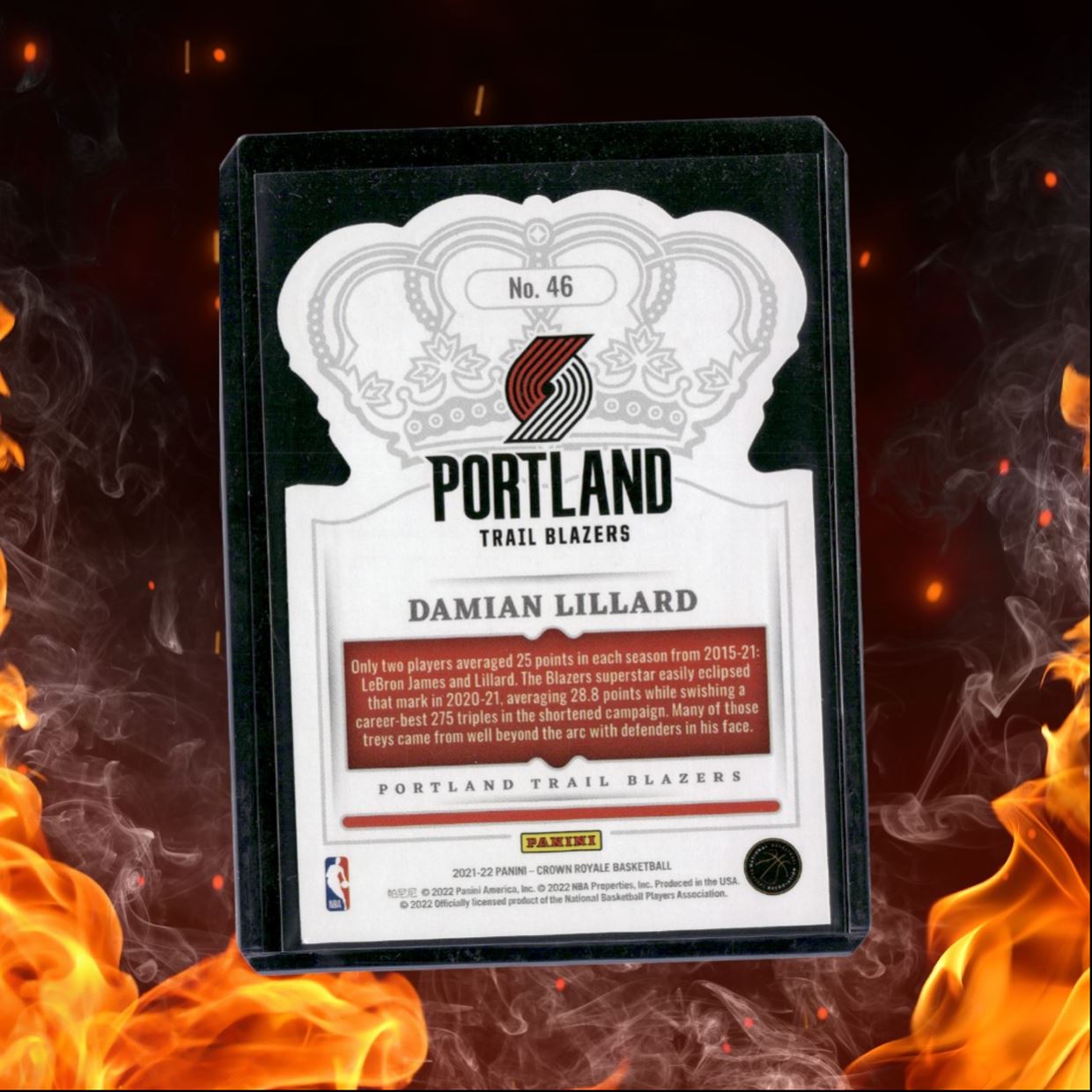 2021-22 Panini Crown Royale Damian Lillard Red Die-Cut 04/49 #46