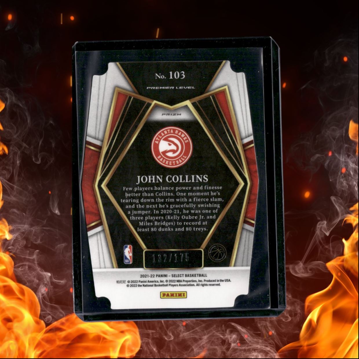 2021-22 Panini Select John Collins Die-Cut Maroon Prizm 132/175 #103