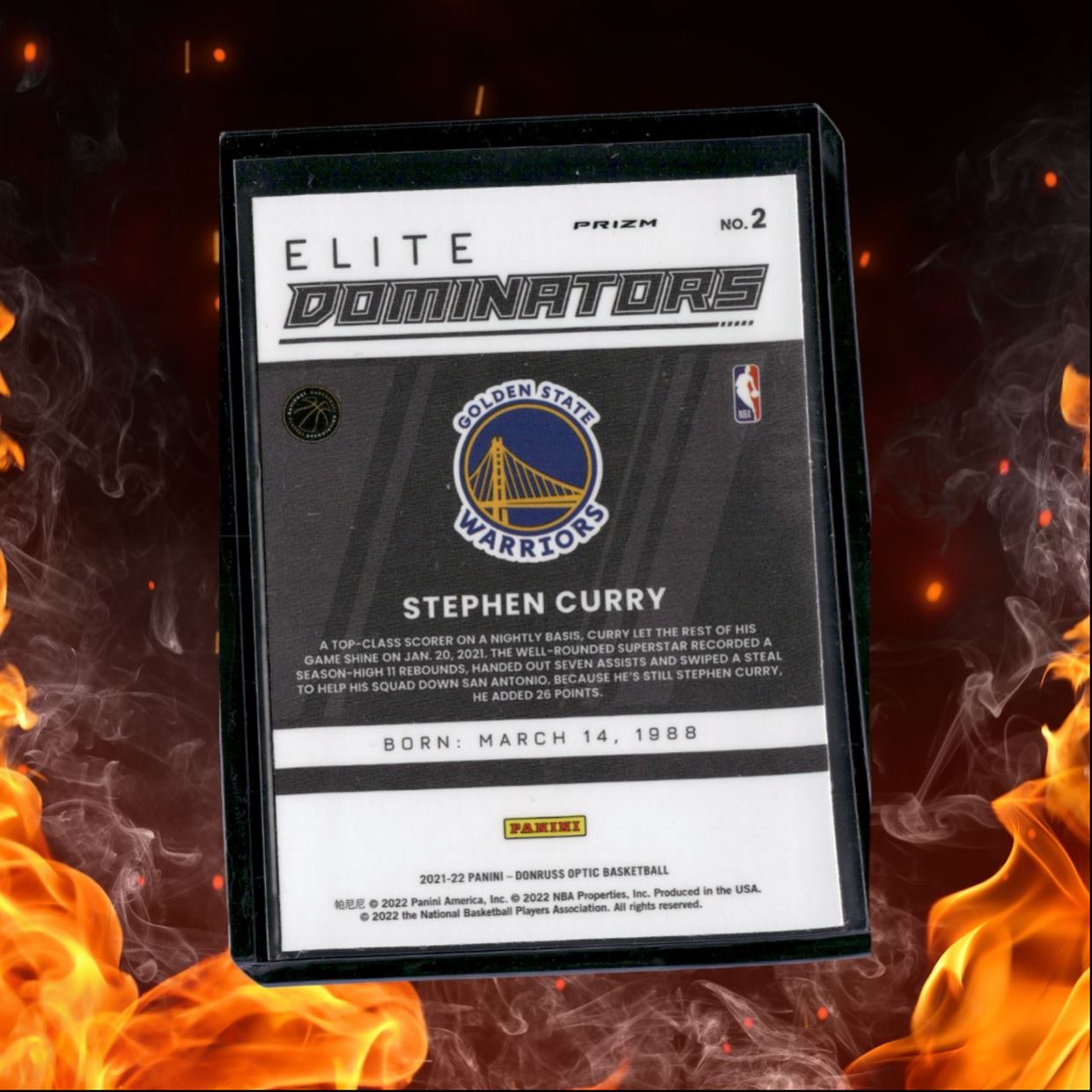 2021-22 Donruss Optic Stephen Curry Elite Dominators Fast Break Prizm #2
