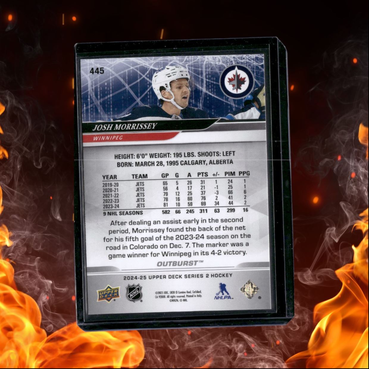 2024-25 Upper Deck Josh Morrissey Outburst Silver #445