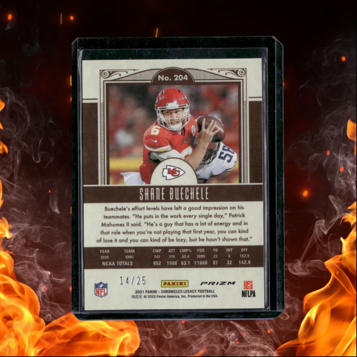 2021 Panini Chronicles Shane Buechele Legacy Blue Prizm Rookie 14/25 #204