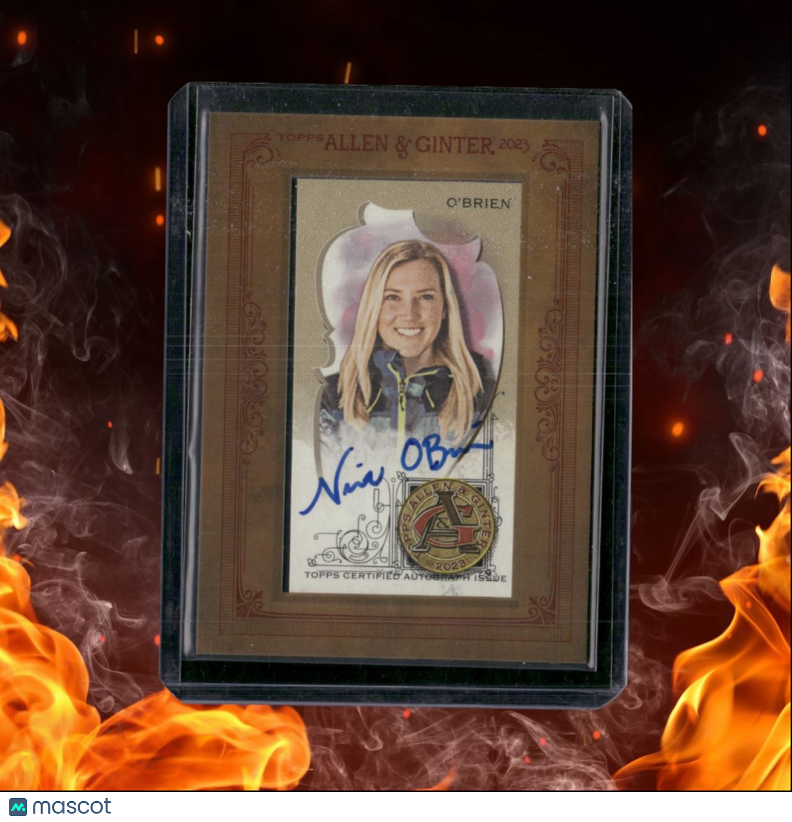 2023 Topps Allen & Ginter Nina O'Brien Winter Games Olympian Mini framed Auto