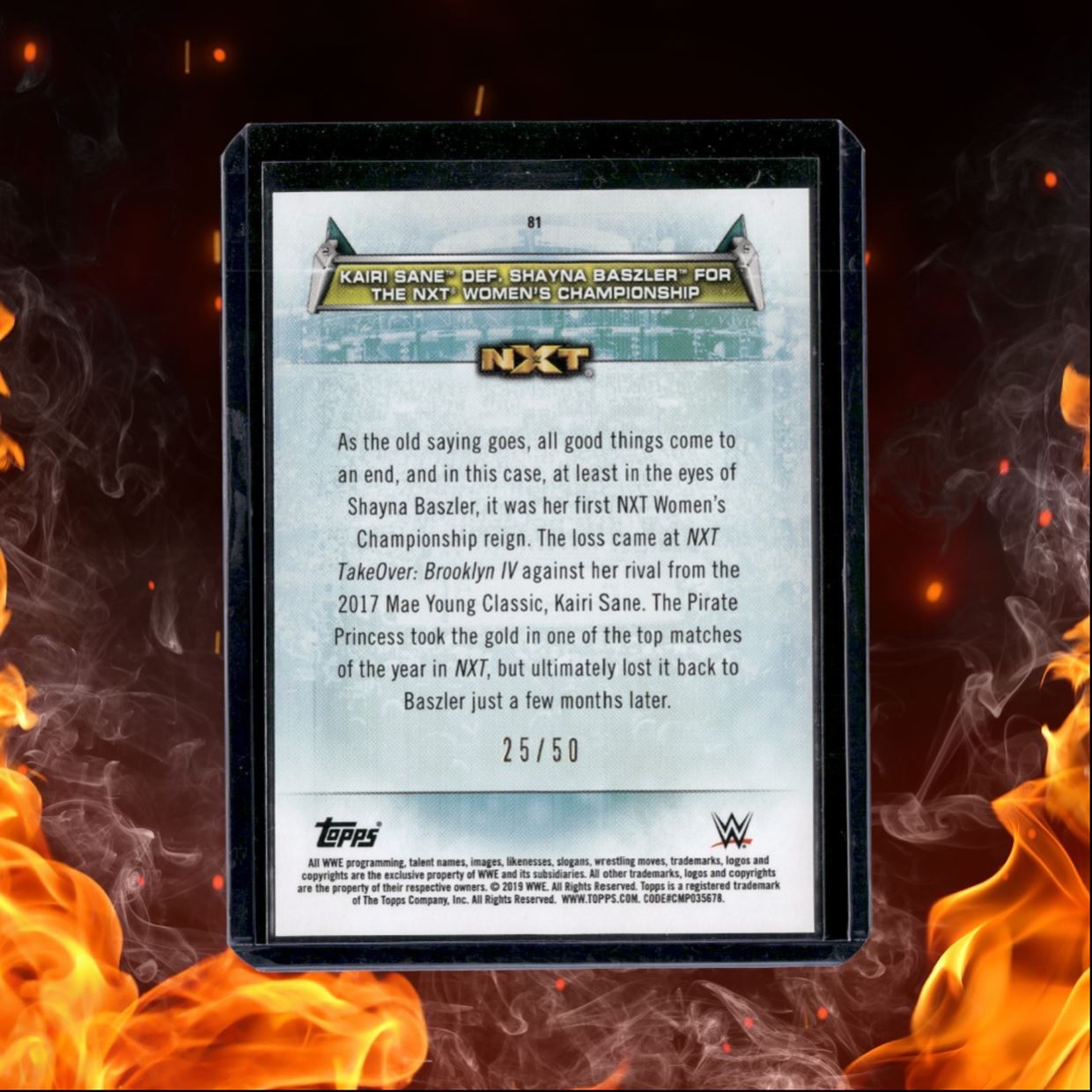 2019 Topps Women's Division Kairi Sane Def. Shayna Baszler Orange 25/50 #81