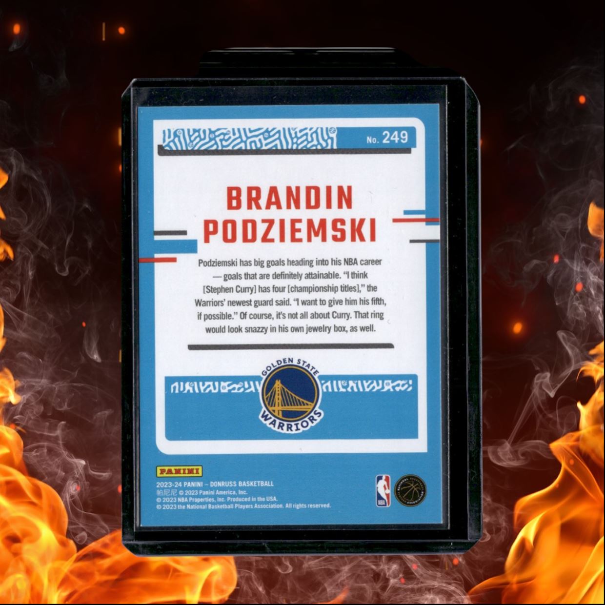 2023-24 Panini Donruss Brandin Podziemski Rated Rookie #249