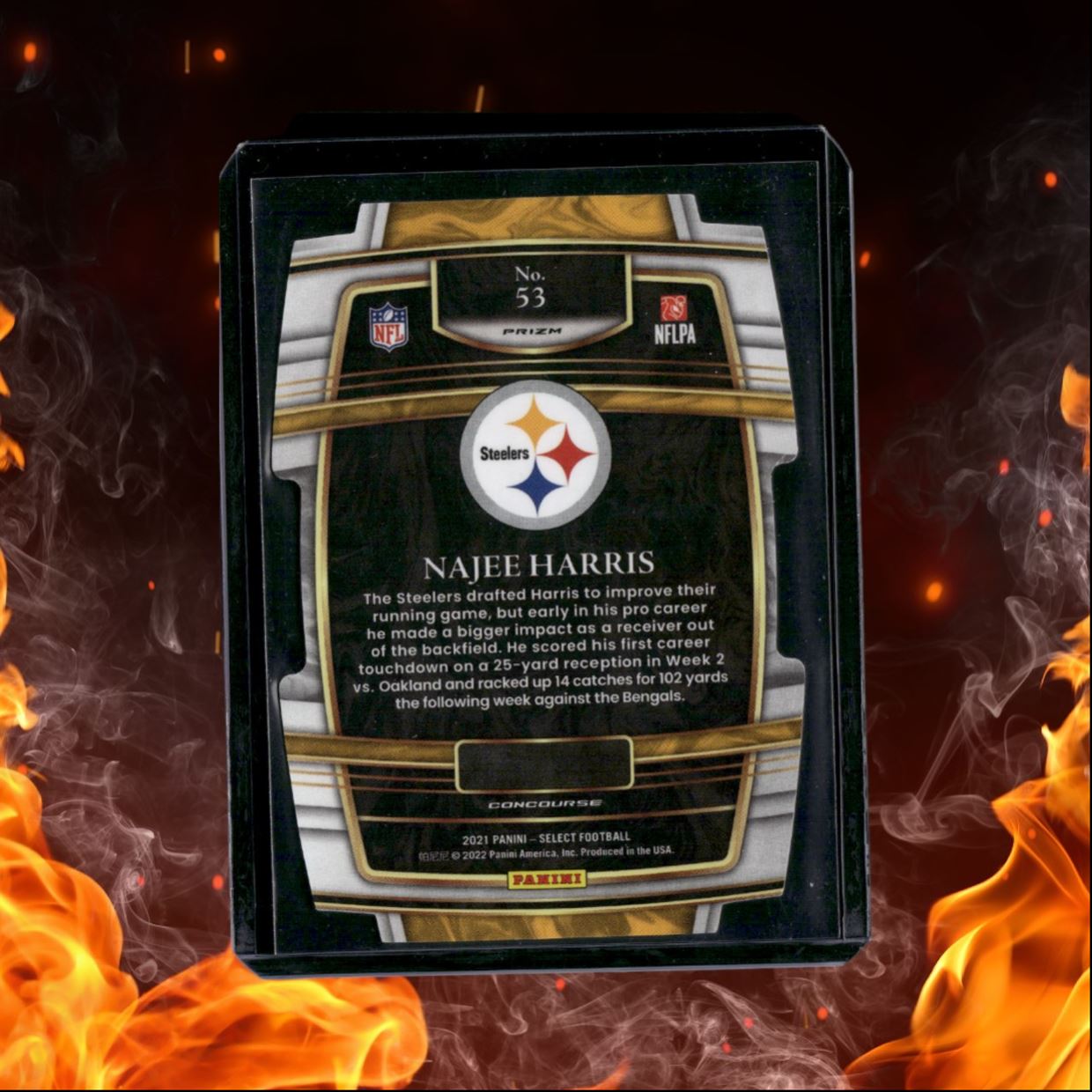 2021 Panini Select Najee Harris Black Gold Die-Cut Prizm Rookie #53