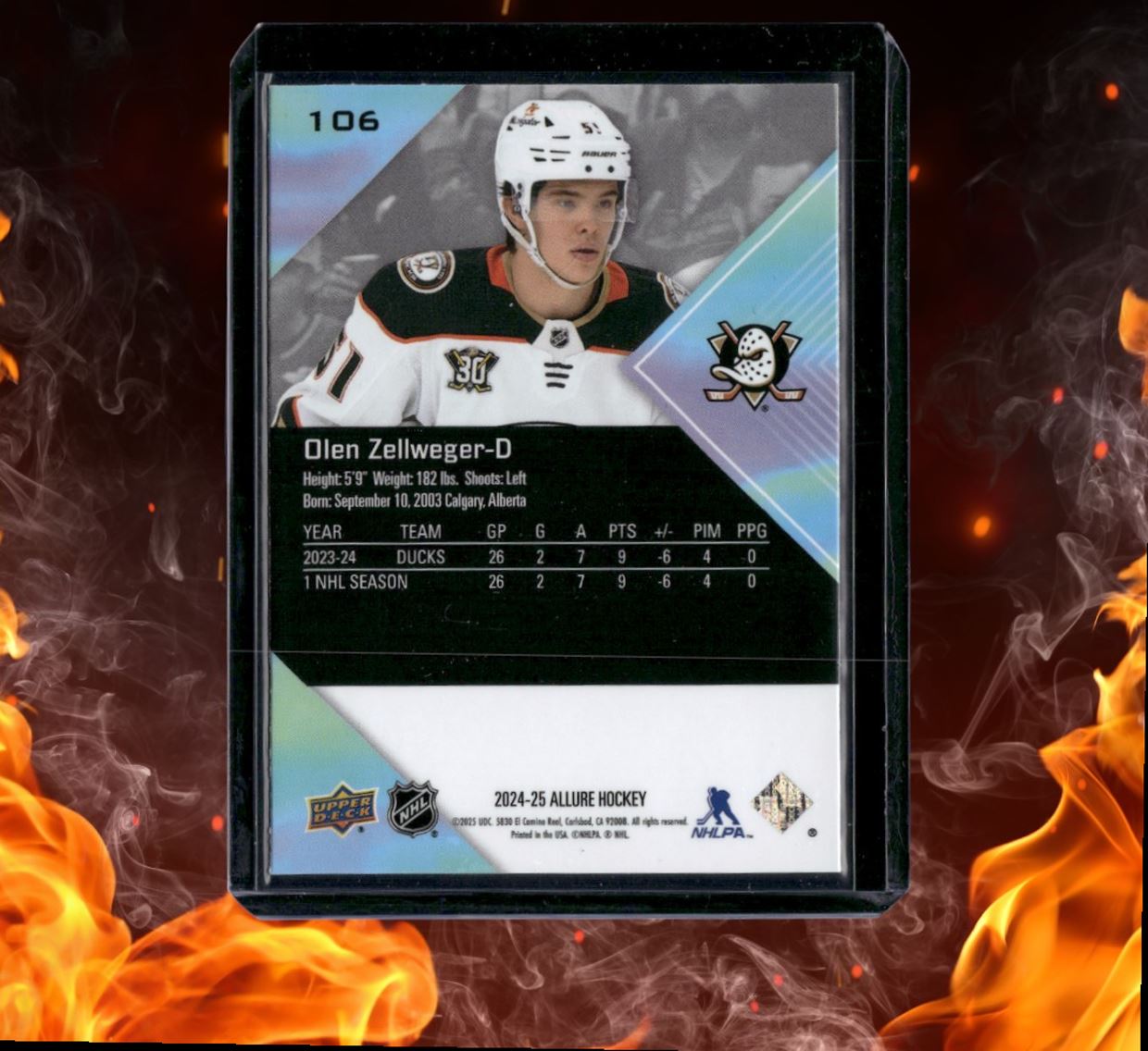 2024-25 Upper Deck Allure Olen Zellweger (D) Rookie #106