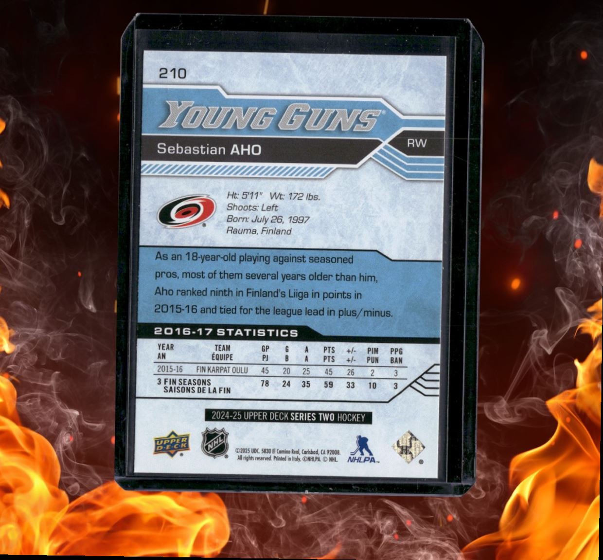 2024-25 Upper Deck Sebastian Aho Young Guns Renewed #210