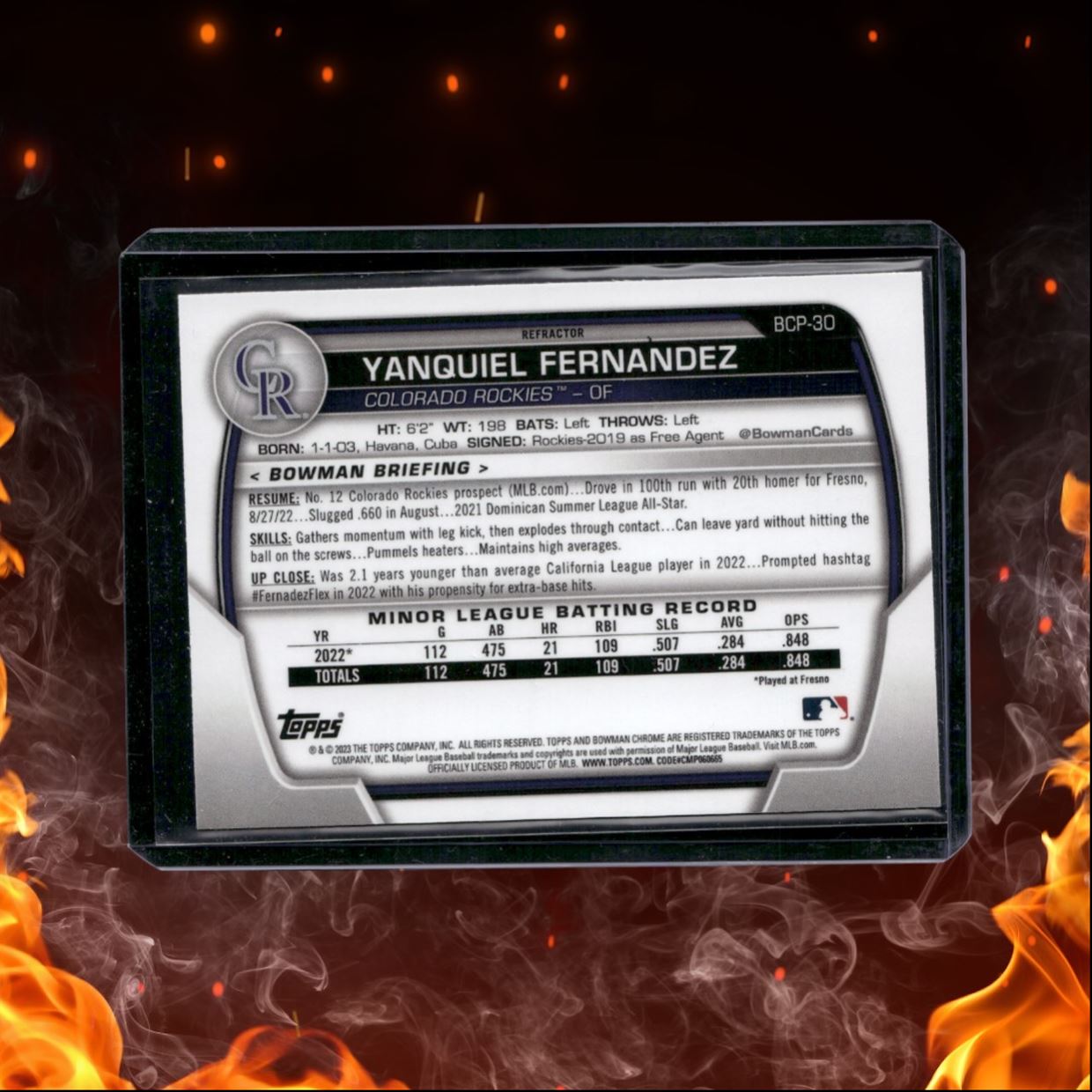 2023 Bowman Chrome Green Yanquiel Fernandez #BCP-30