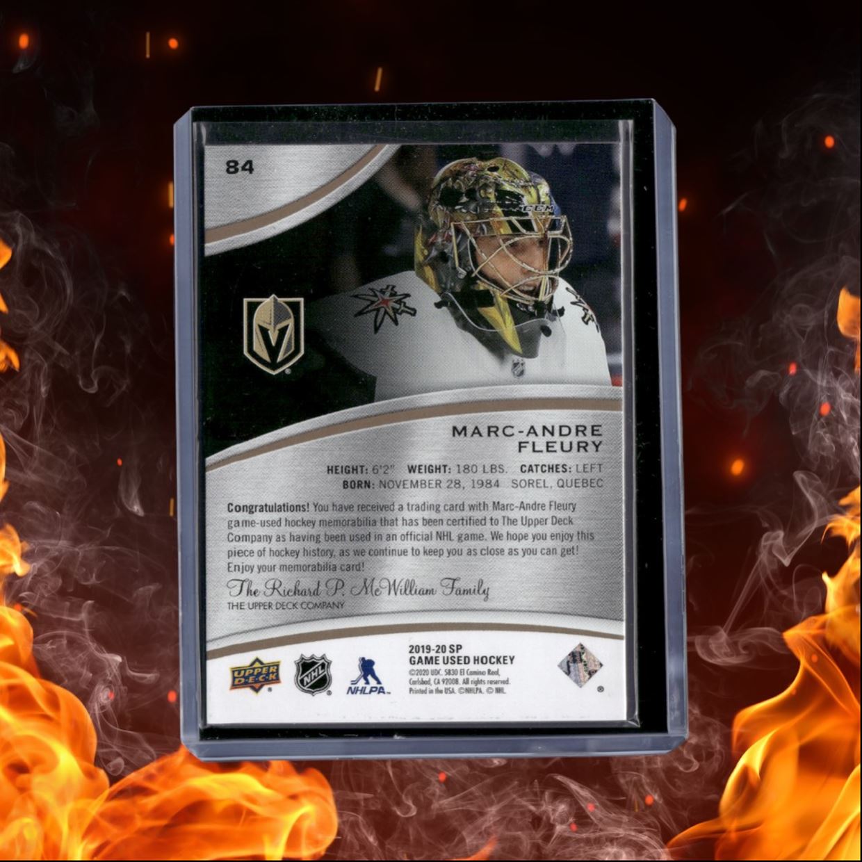 2019-20 SP Game Used Marc-Andre Fleury Jersey #84
