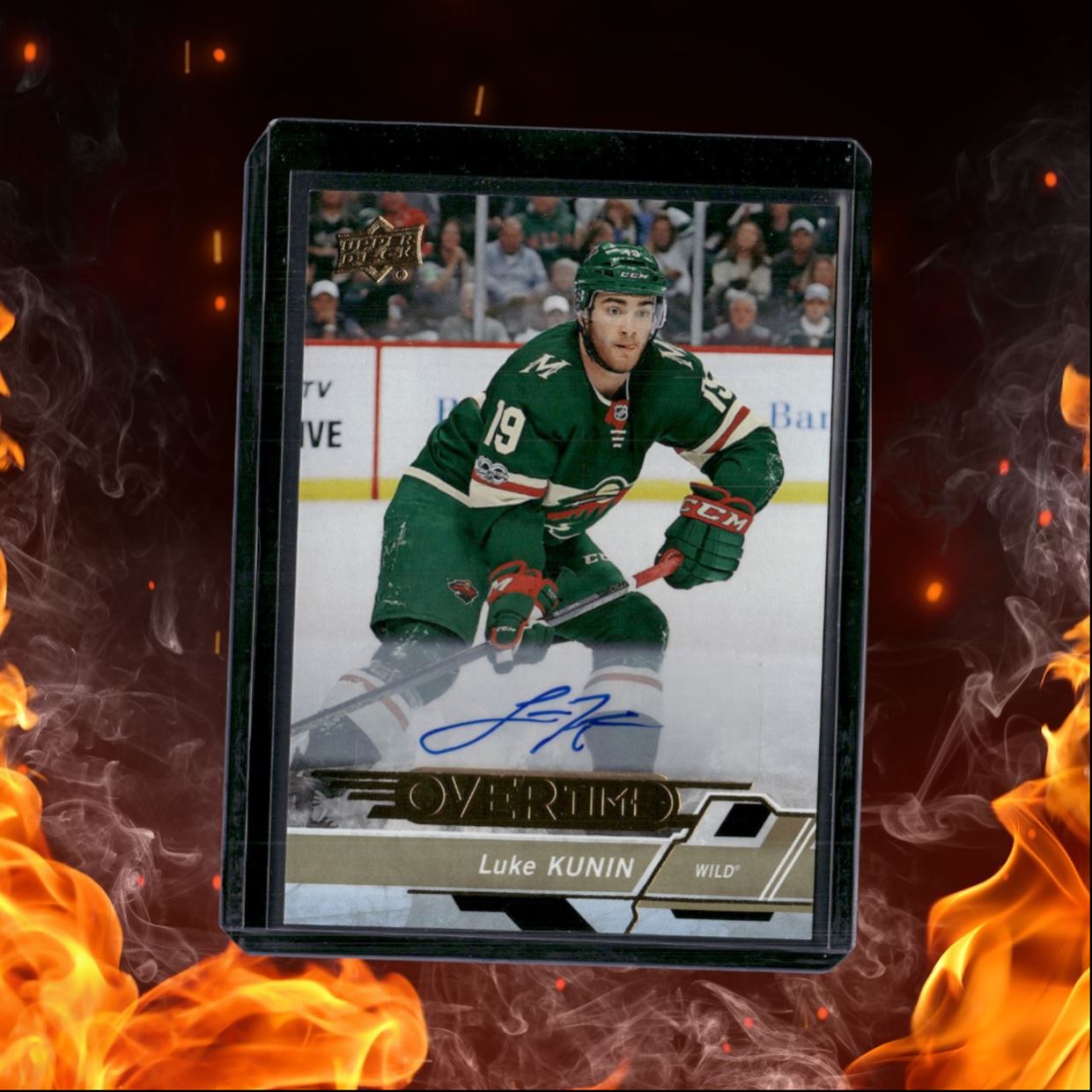 2018-19 Upper Deck Overtime Luke Kunin Gold Foil Auto #124