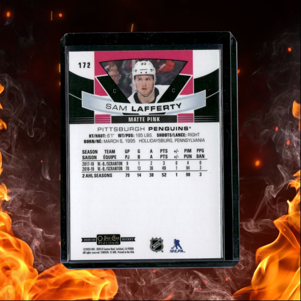 2019-20 O-Pee-Chee Platinum Sam Lafferty Matte Pink SP Rookie #172