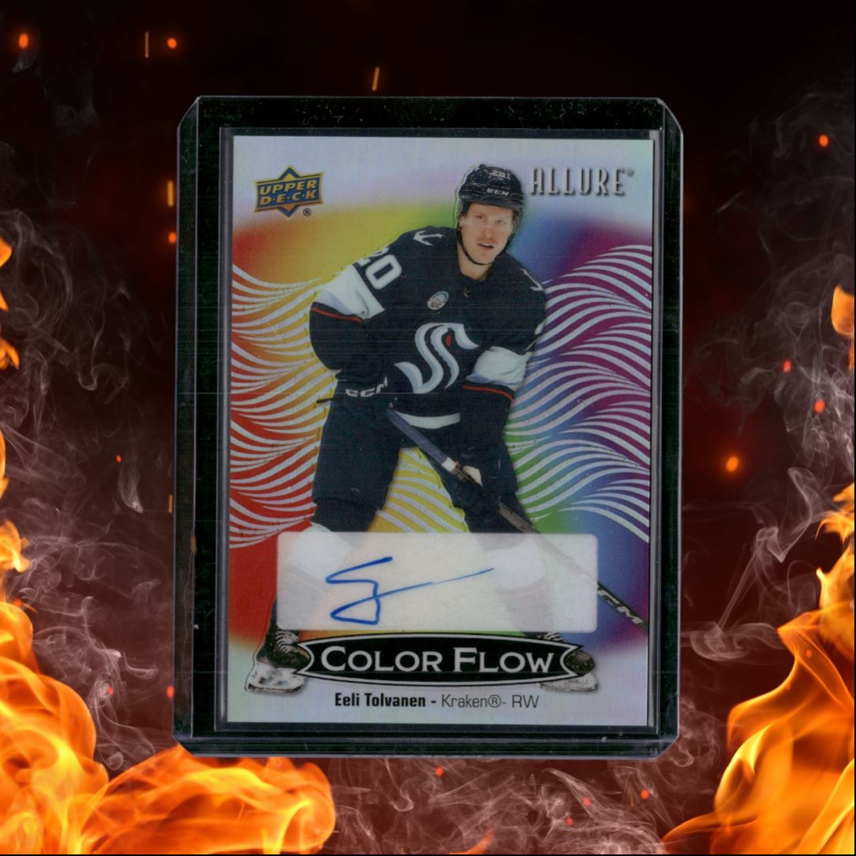 2024-25 Upper Deck Allure Eeli Tolvanen Color Flow Full Rainbow Auto Auto
