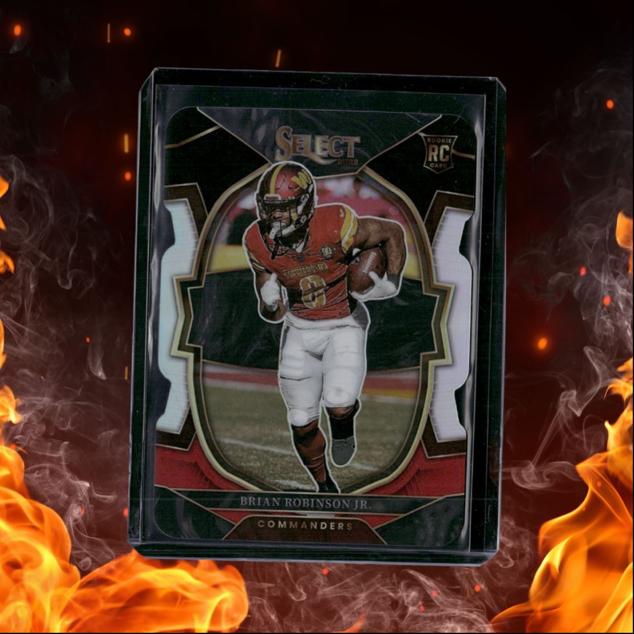 2022 Panini Select Brian Robinson Jr. Black and Red Die-Cut Prizm Rookie #78