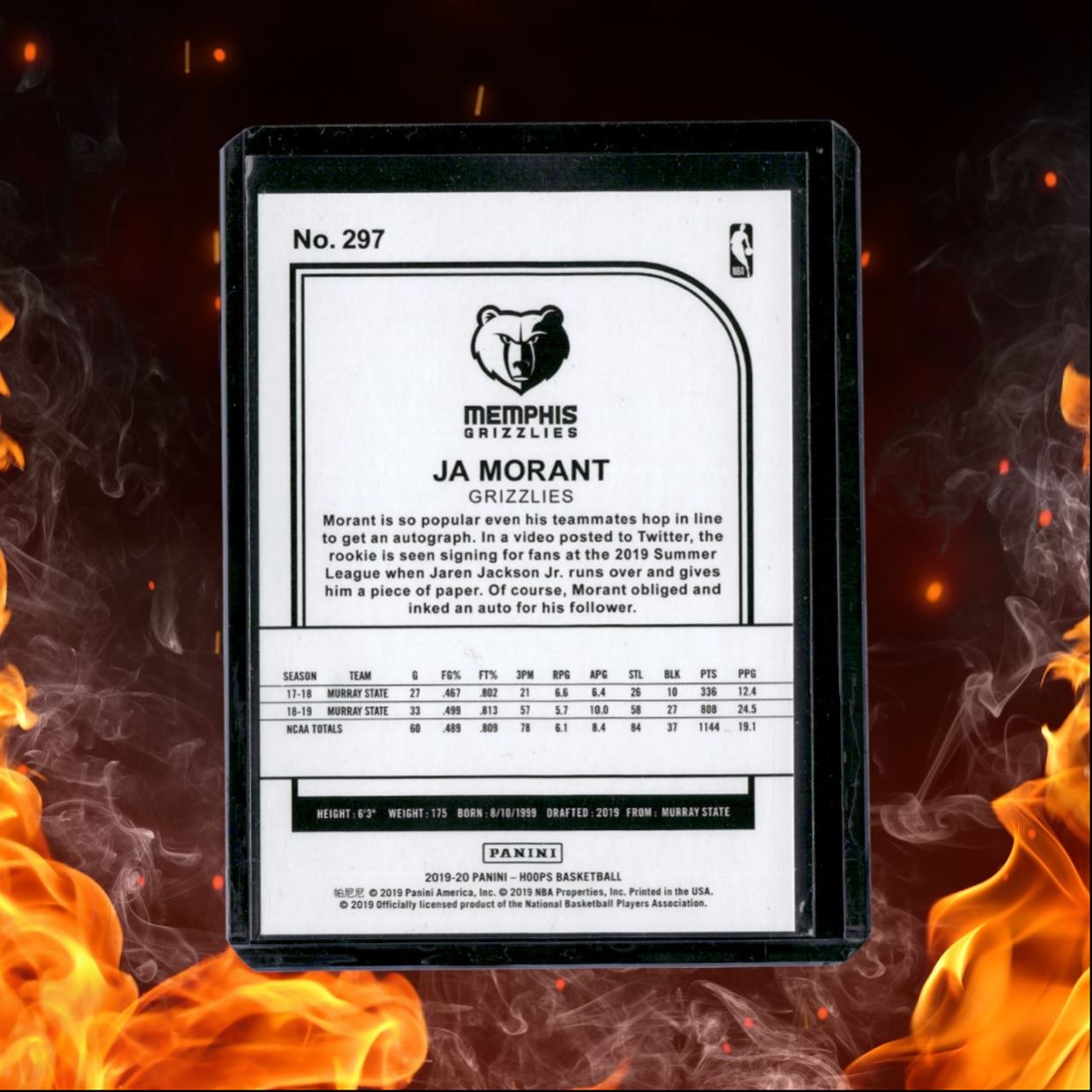 2019-20 Panini Hoops Ja Morant Rookie #297