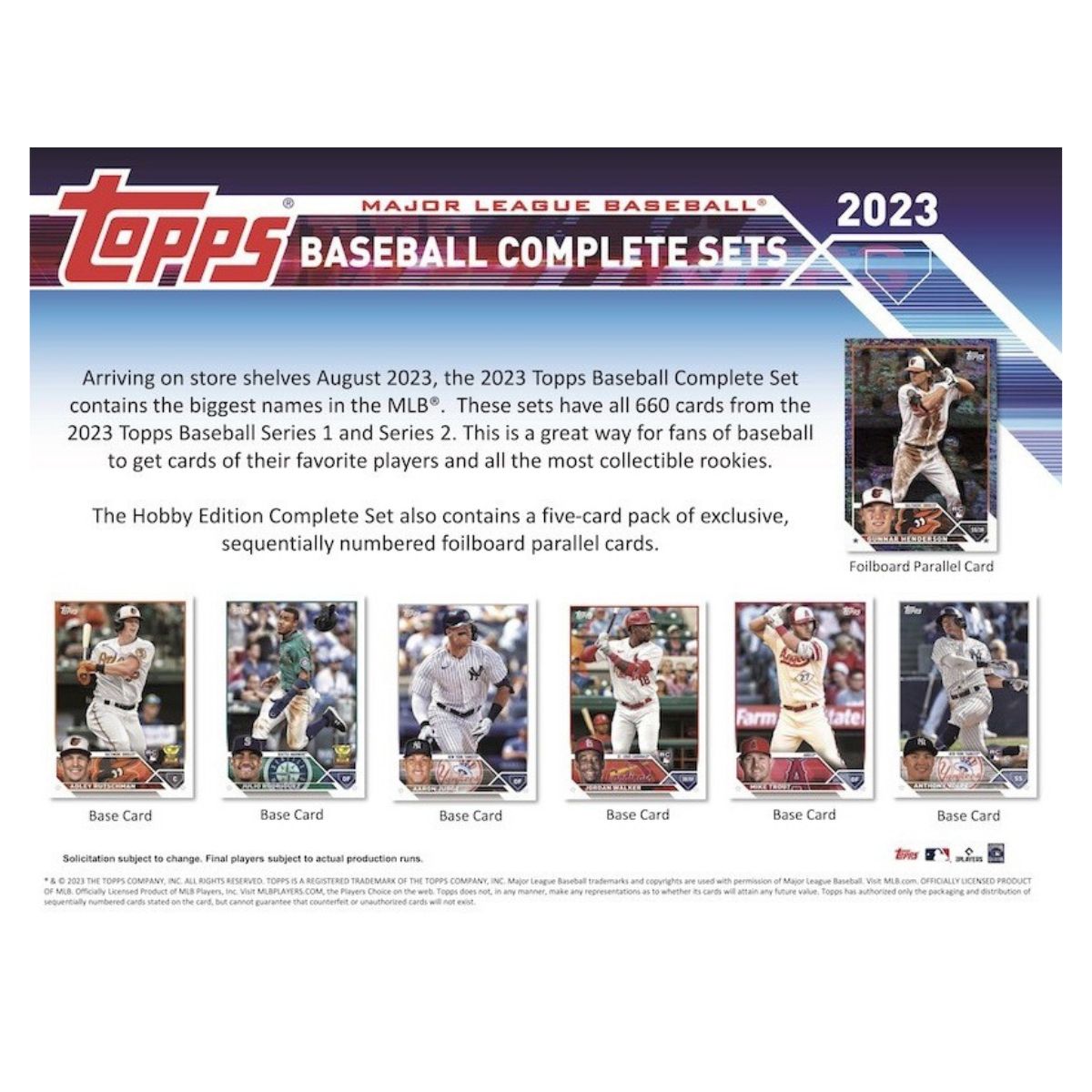 2023 Topps Baseball Complete Set