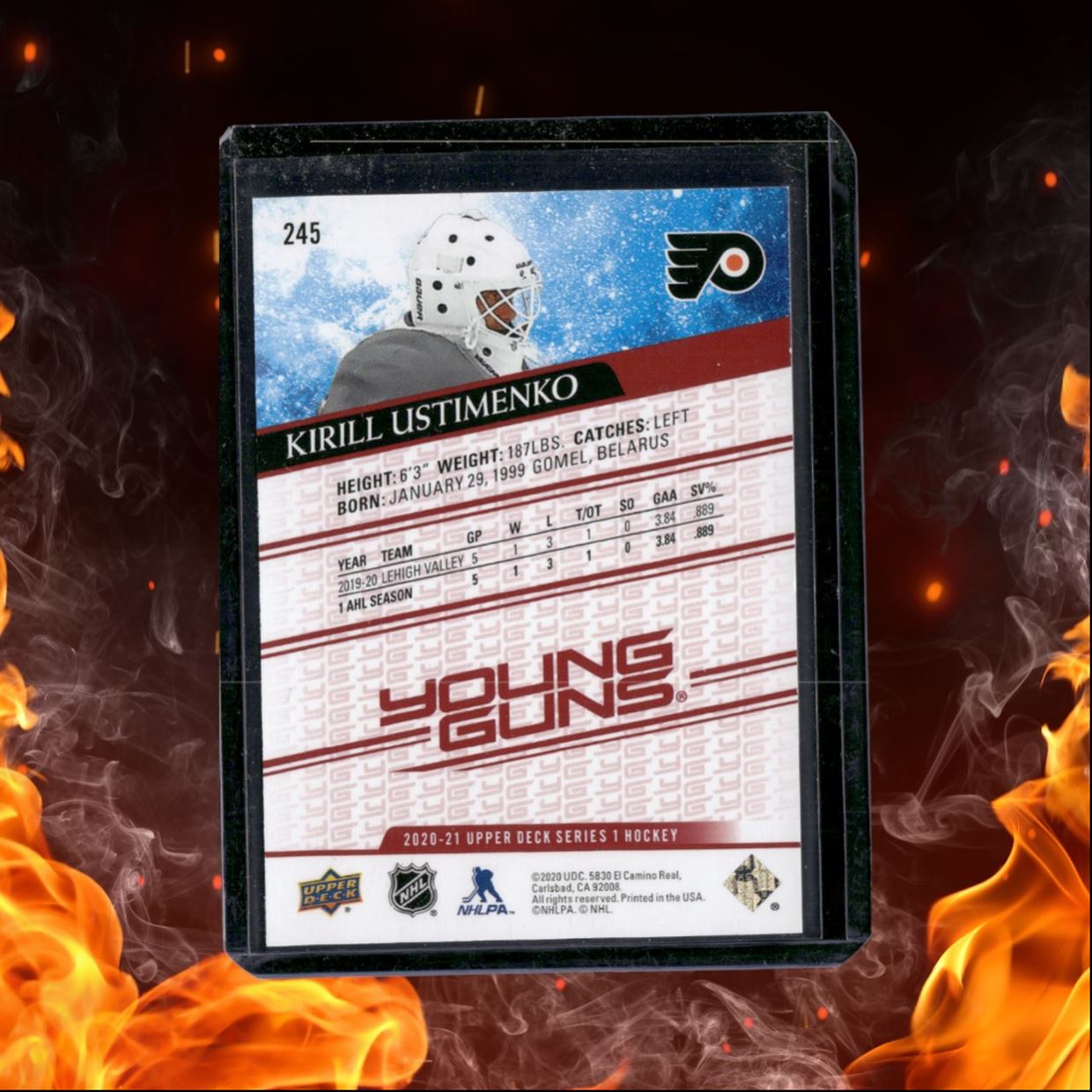 2020-21 Upper Deck Kirill Ustimenko Young Guns UD Exclusives Rookie 045/100 #245