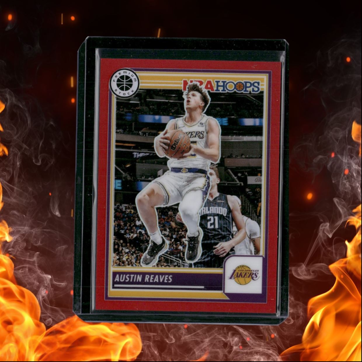 2023-24 Panini NBA Hoops Premium Stock Austin Reaves Red Prizm 028/275 #120