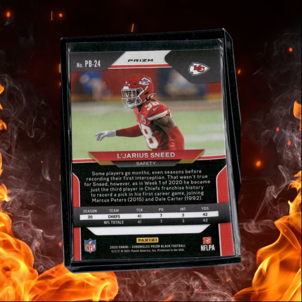 2020 Panini Chronicles L'Jarius Sneed Prizm Black Silver Prizm Rookie #PB-24