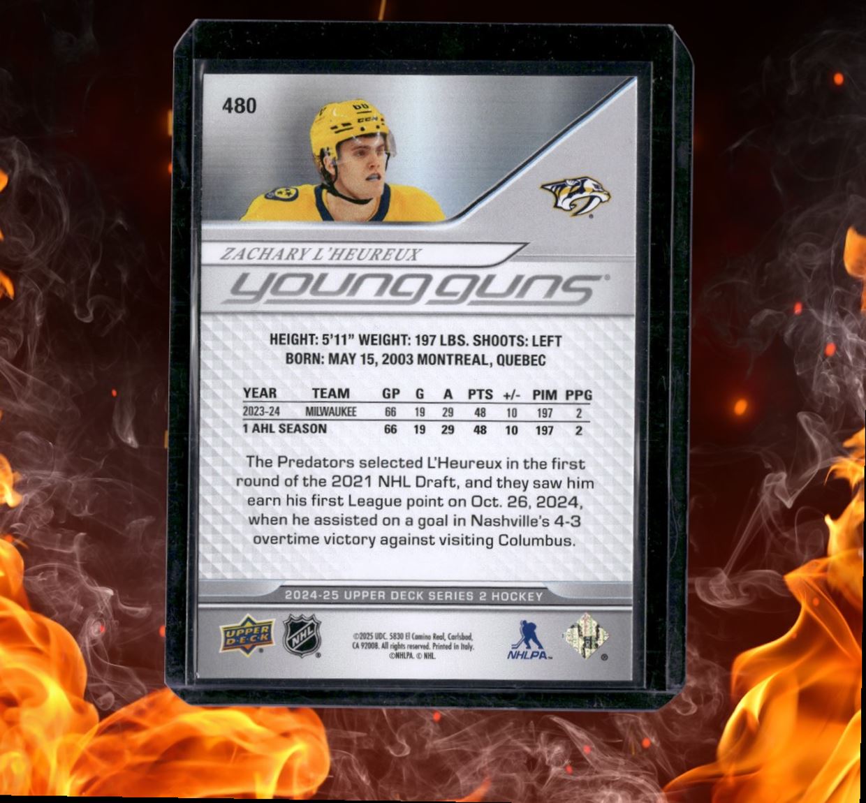 2024-25 Upper Deck Zachary L'Heureux Young Guns (A) Rookie #480