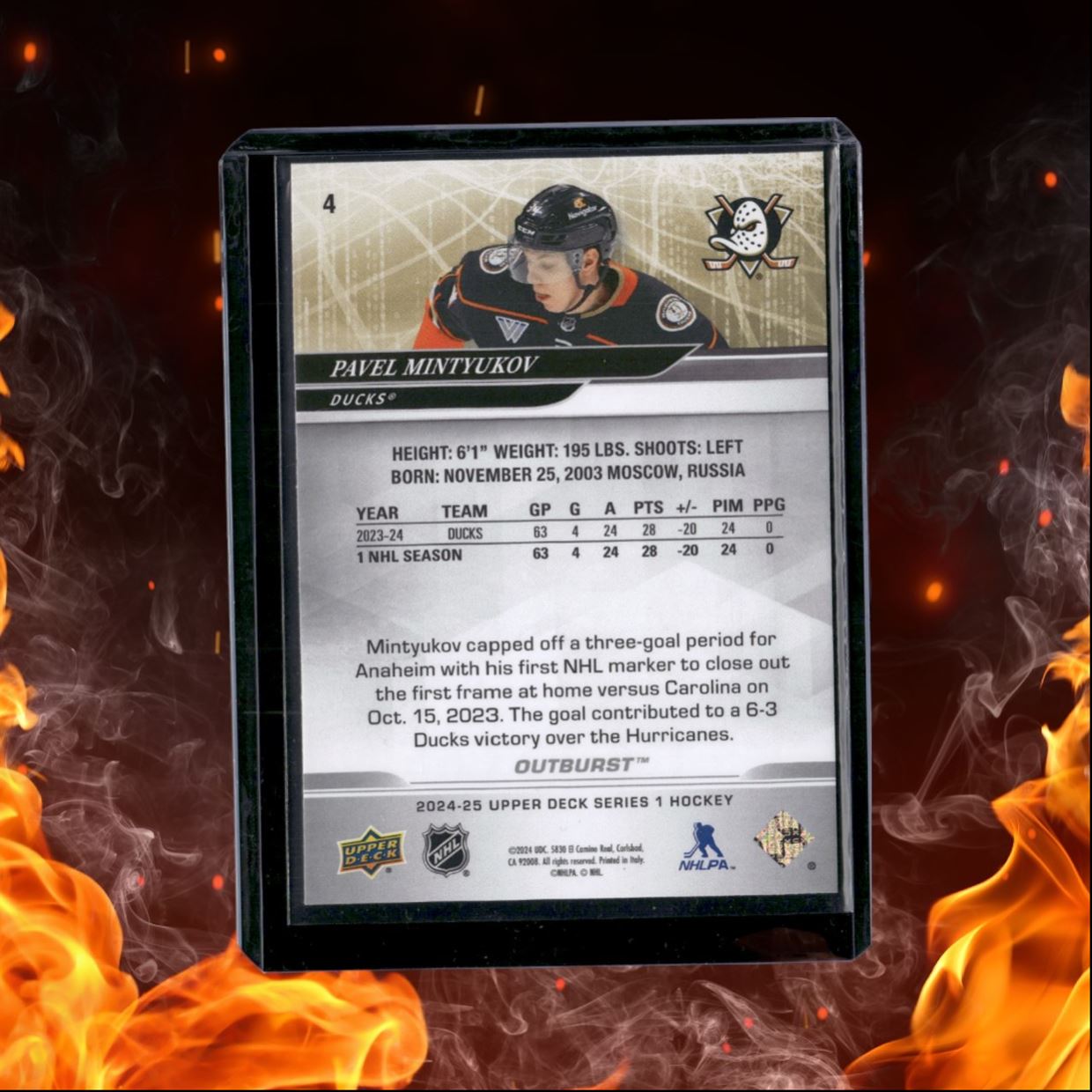 2024-25 Upper Deck Pavel Mintyukov Silver Outburst #4