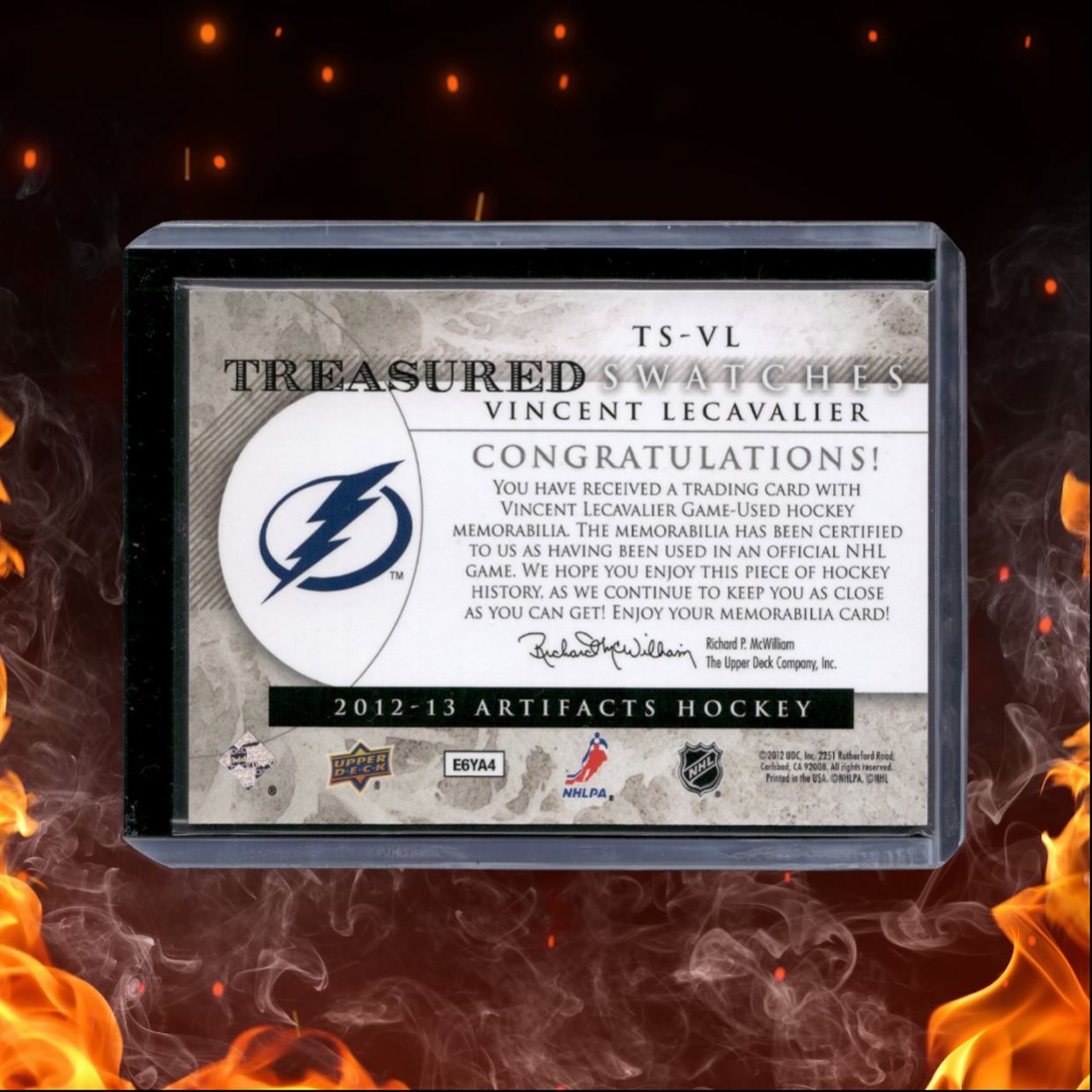 2012-13 Upper Deck Artifacts Vincent Lecavalier Treasured Swatches Dual Jersey