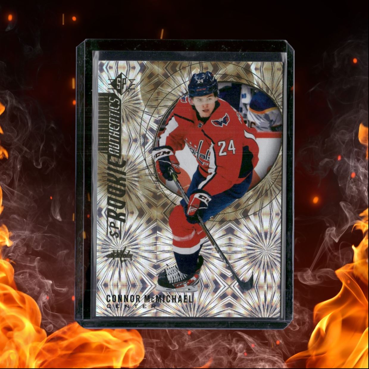 2020-21 Upper Deck SP Connor McMichael Gold Pyrotechnic SSP Rookie #127