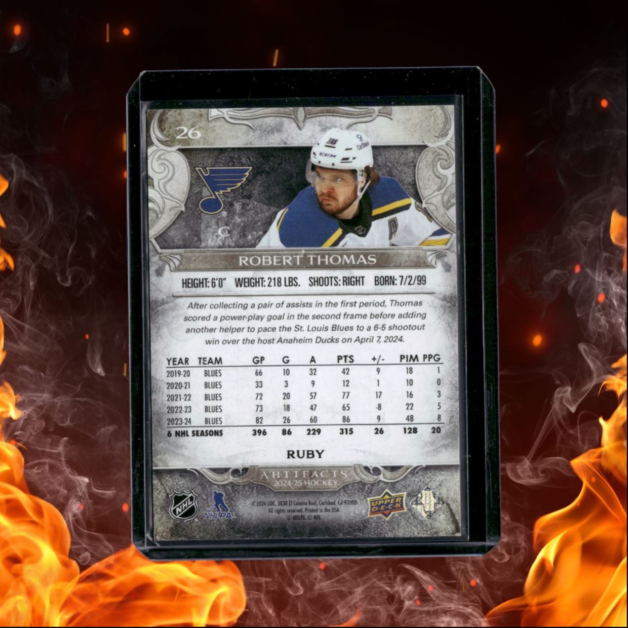 2024-25 Upper Deck Artifacts Robert Thomas Ruby 010/499 #26