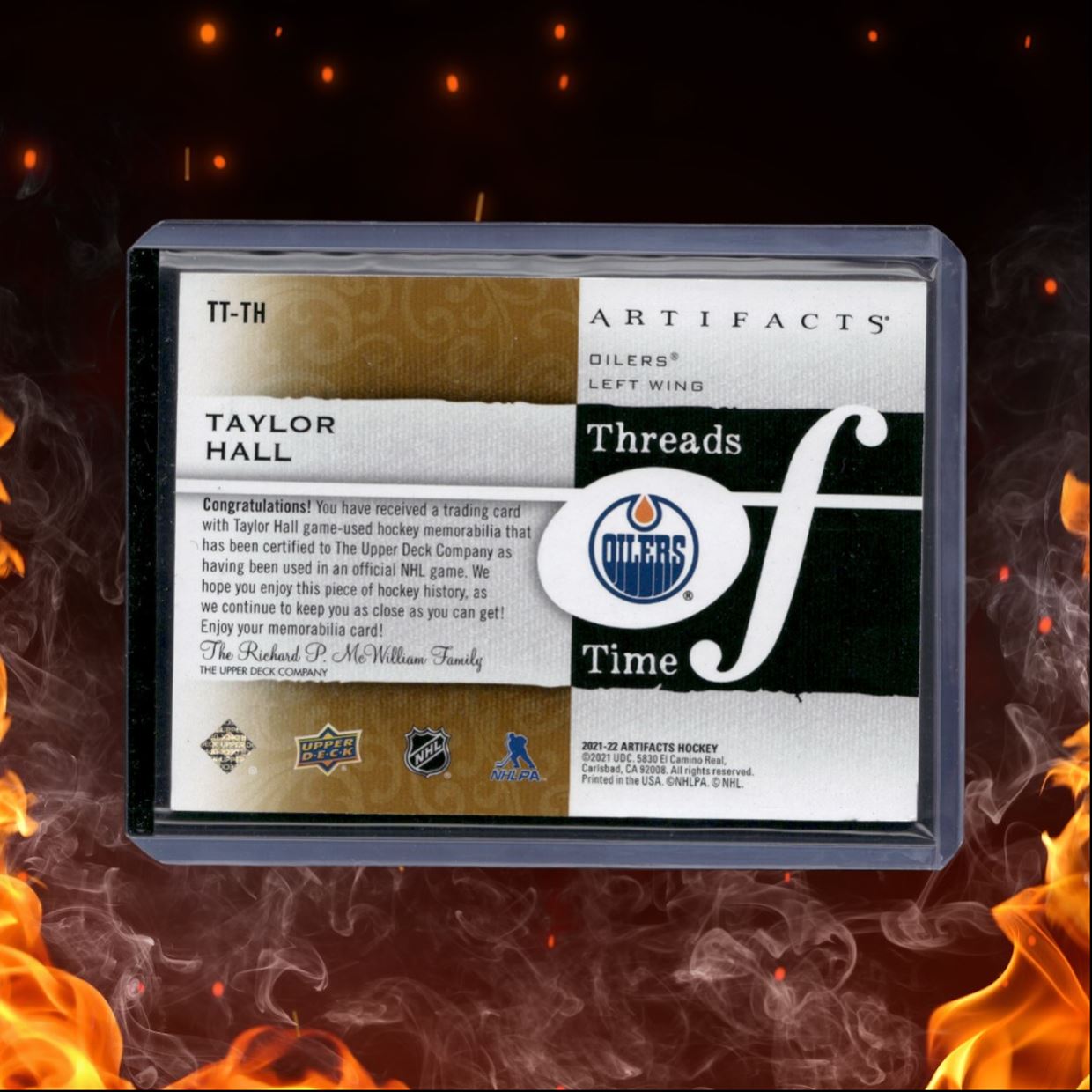 2021-22 Upper Deck Artifacts Taylor Hall Threads of Time Jersey (A) #TT-TH