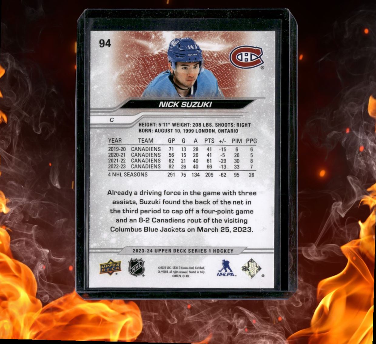 2023-24 Upper Deck Nick Suzuki Outburst Silver #94