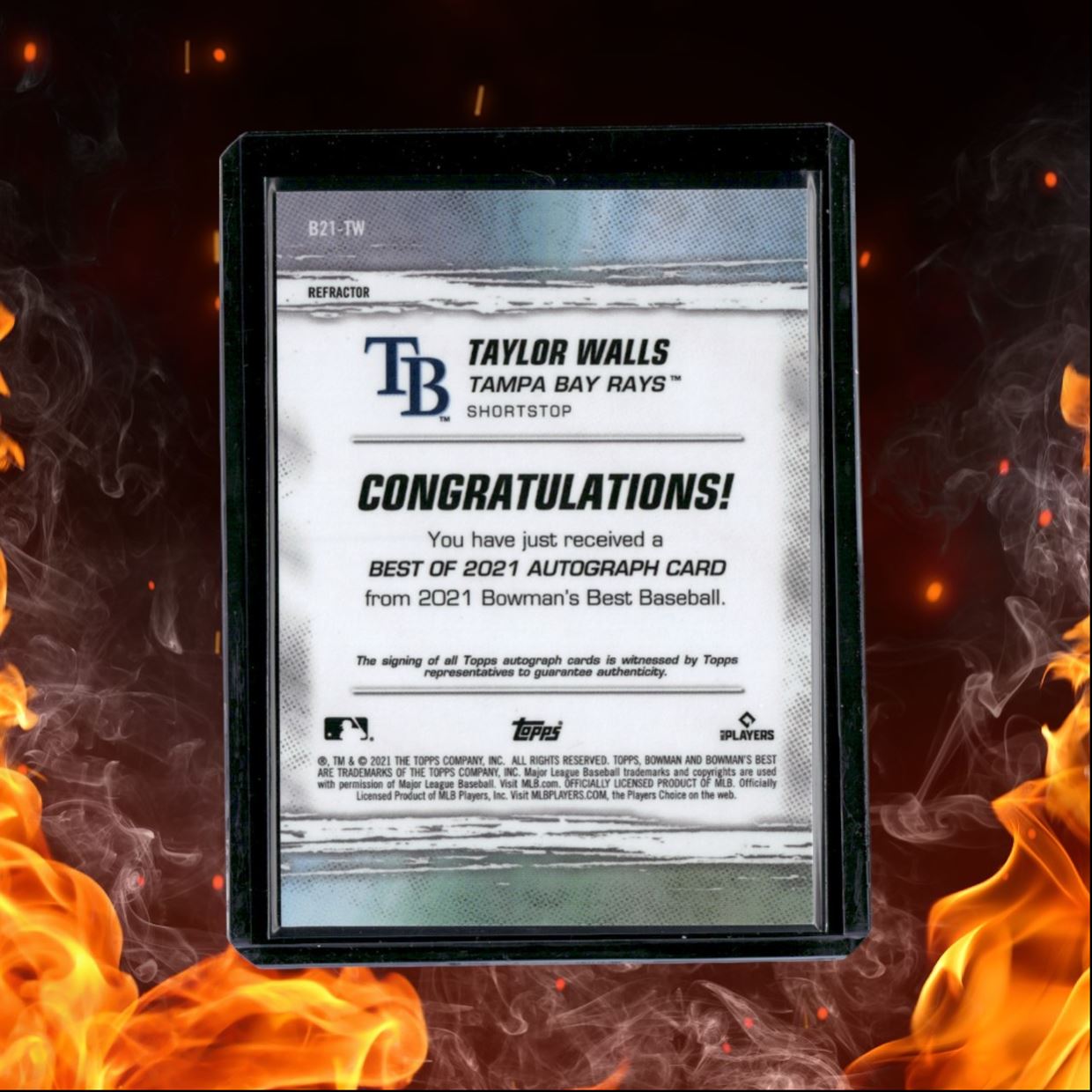2021 Bowman's Best Taylor Walls Best of 2021 Refractor Rookie Auto #B21-TW