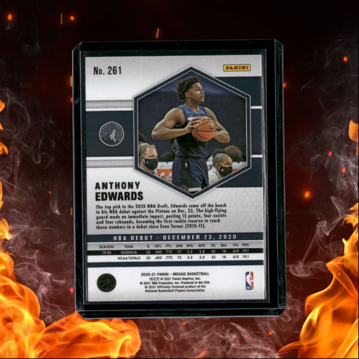 2020-21 Panini Mosaic Anthony Edwards NBA Debut Rookie #261