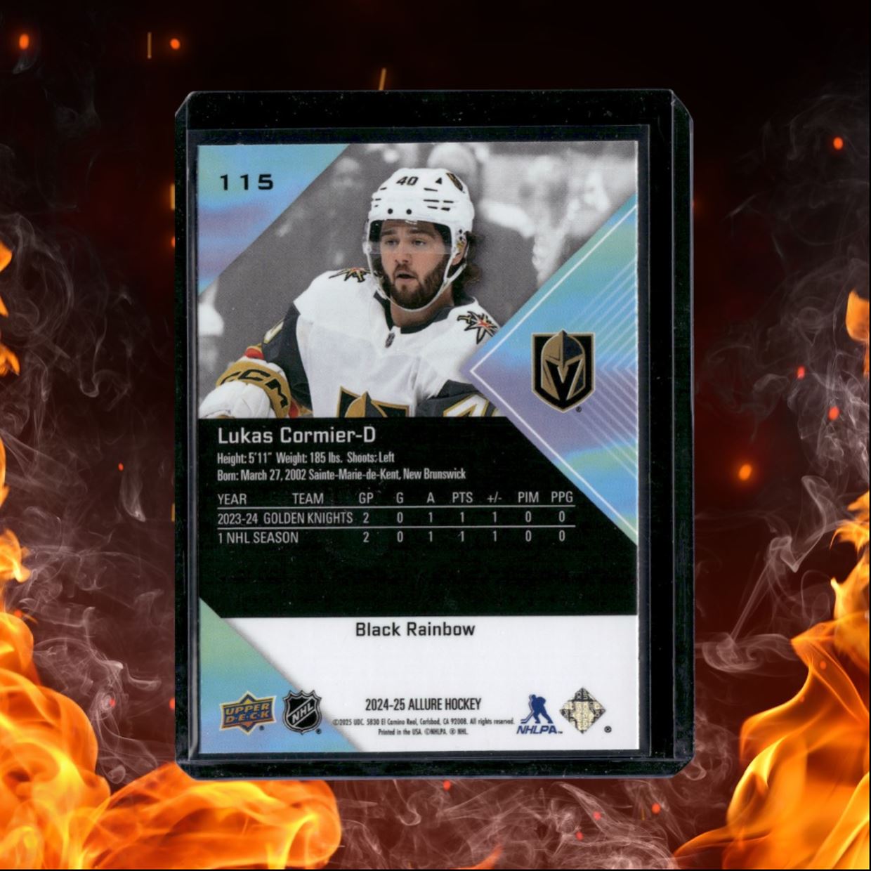 2024-25 Upper Deck Allure Lukas Cormier Black Rainbow Rookie #115