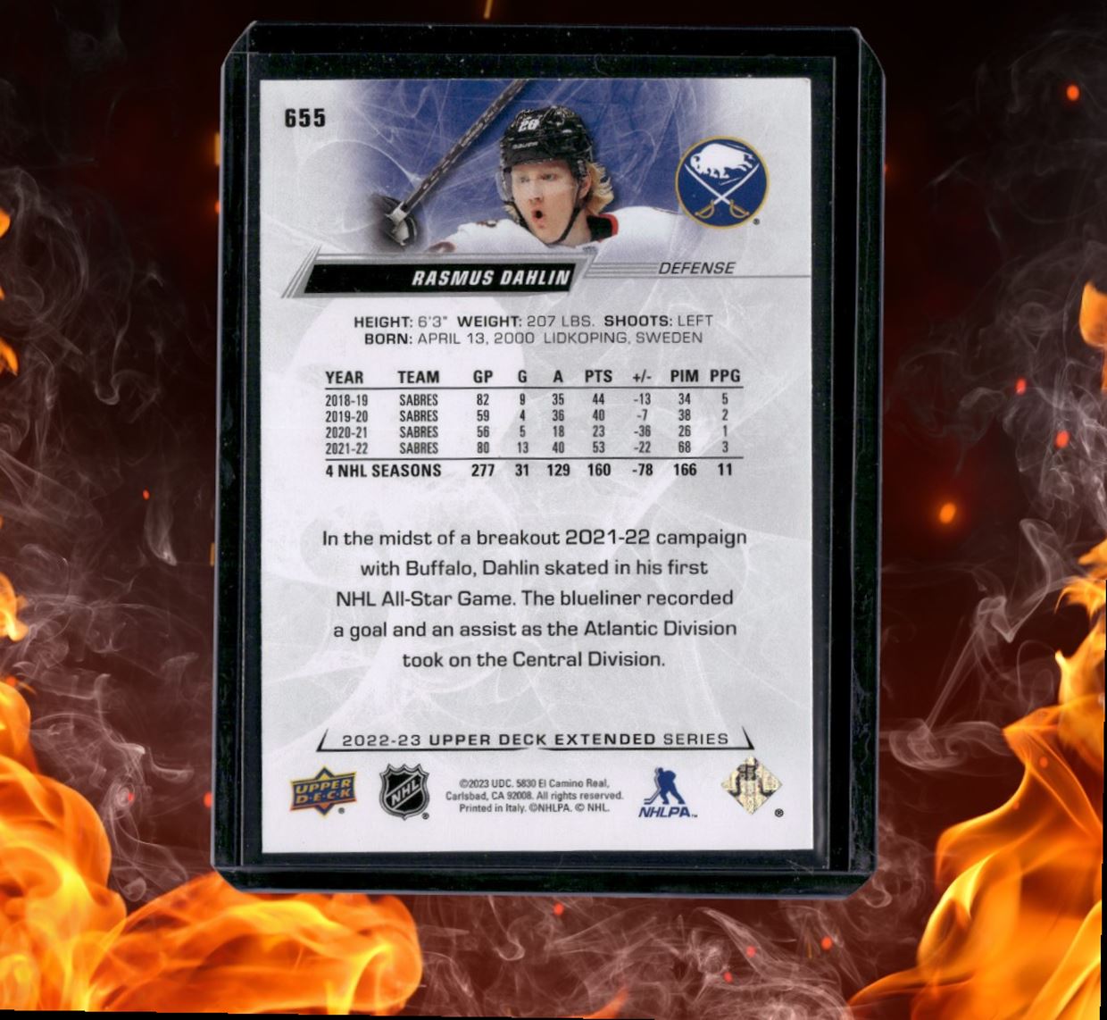 2022-23 Upper Deck Rasmus Dahlin All-Star UD Exclusives 002/100 #655