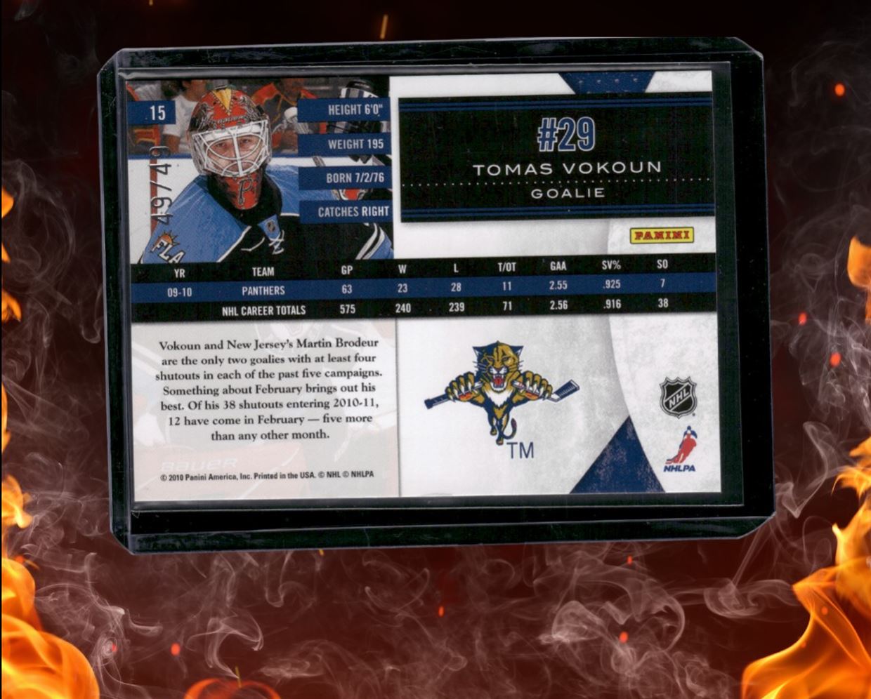 2010-11 Panini Limited Tomas Vokoun Silver Spotlight Bookend 49/49 #29