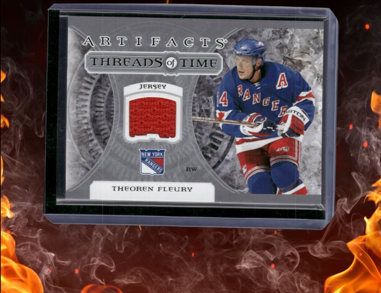 2022-23 Upper Deck Artifacts Theoren Fleury Threads of Time Jersey #TT-TF