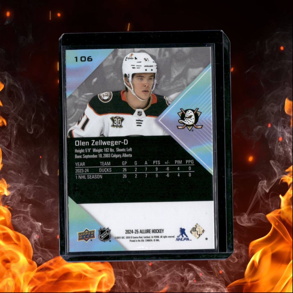 2024-25 Upper Deck Allure Olen Zellweger (C) Rookie #106