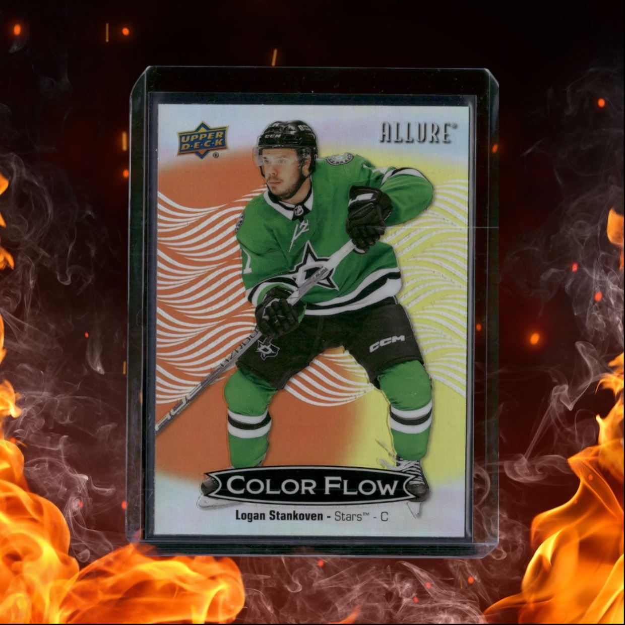 2024-25 Upper Deck Allure Logan Stankoven Color Flow Orange Yellow Rookie