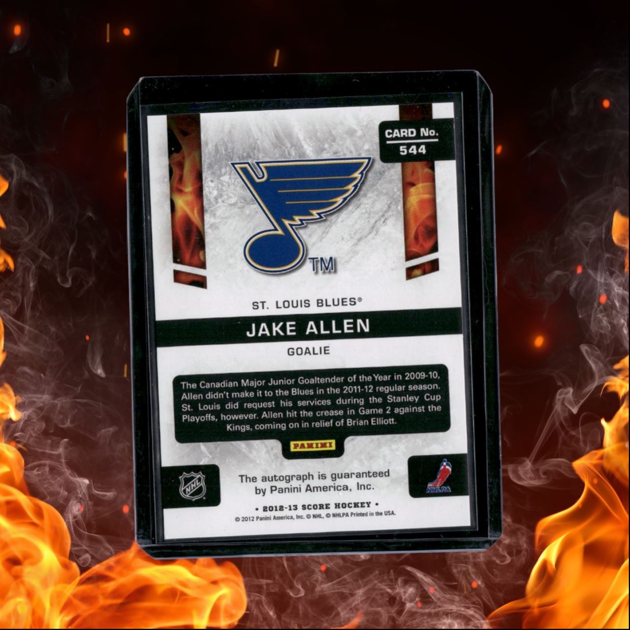 2012-13 Panini Score Jake Allen Hot Rookie Auto #544