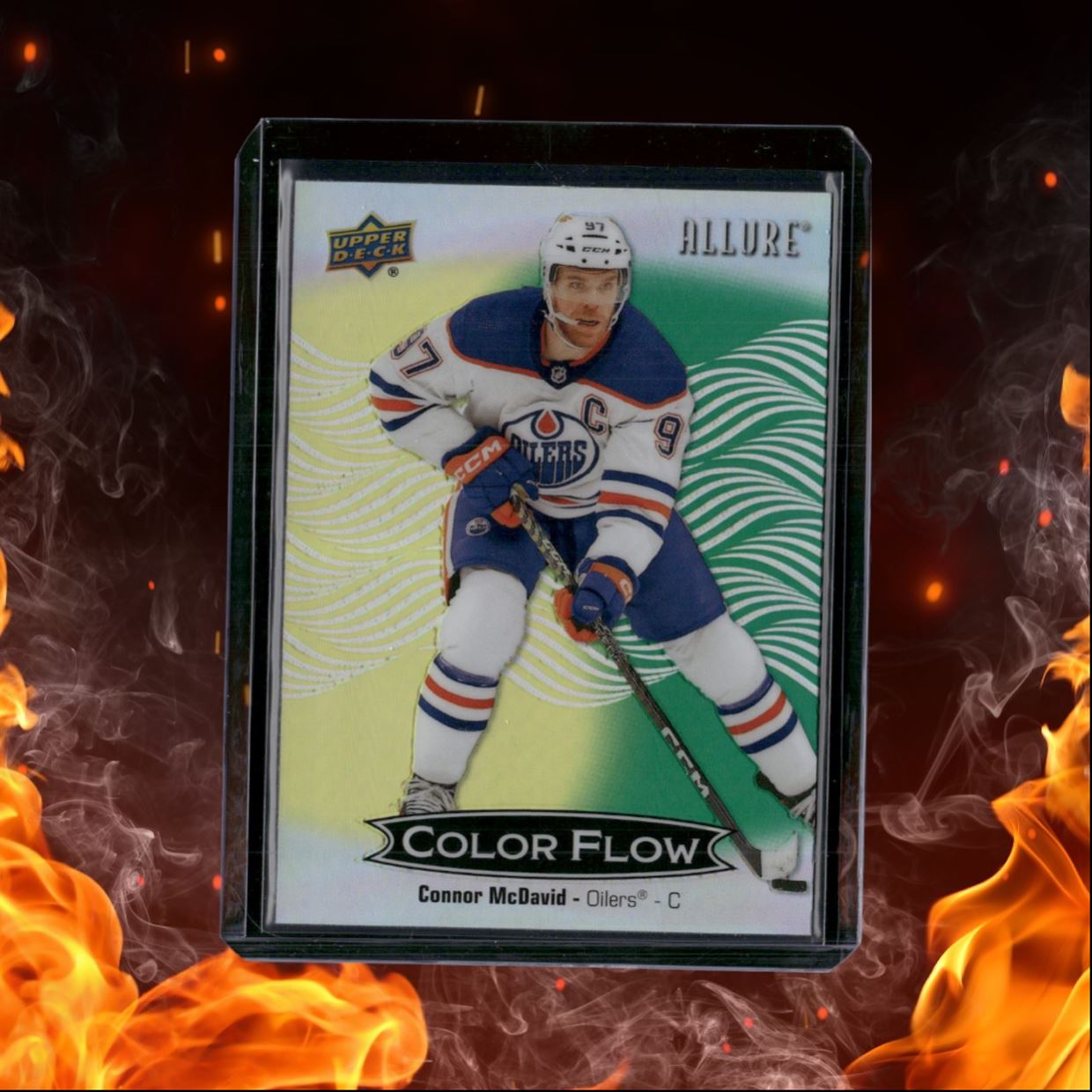 2024-25 Upper Deck Allure Connor McDavid Color Flow Yellow Green #CFL-18