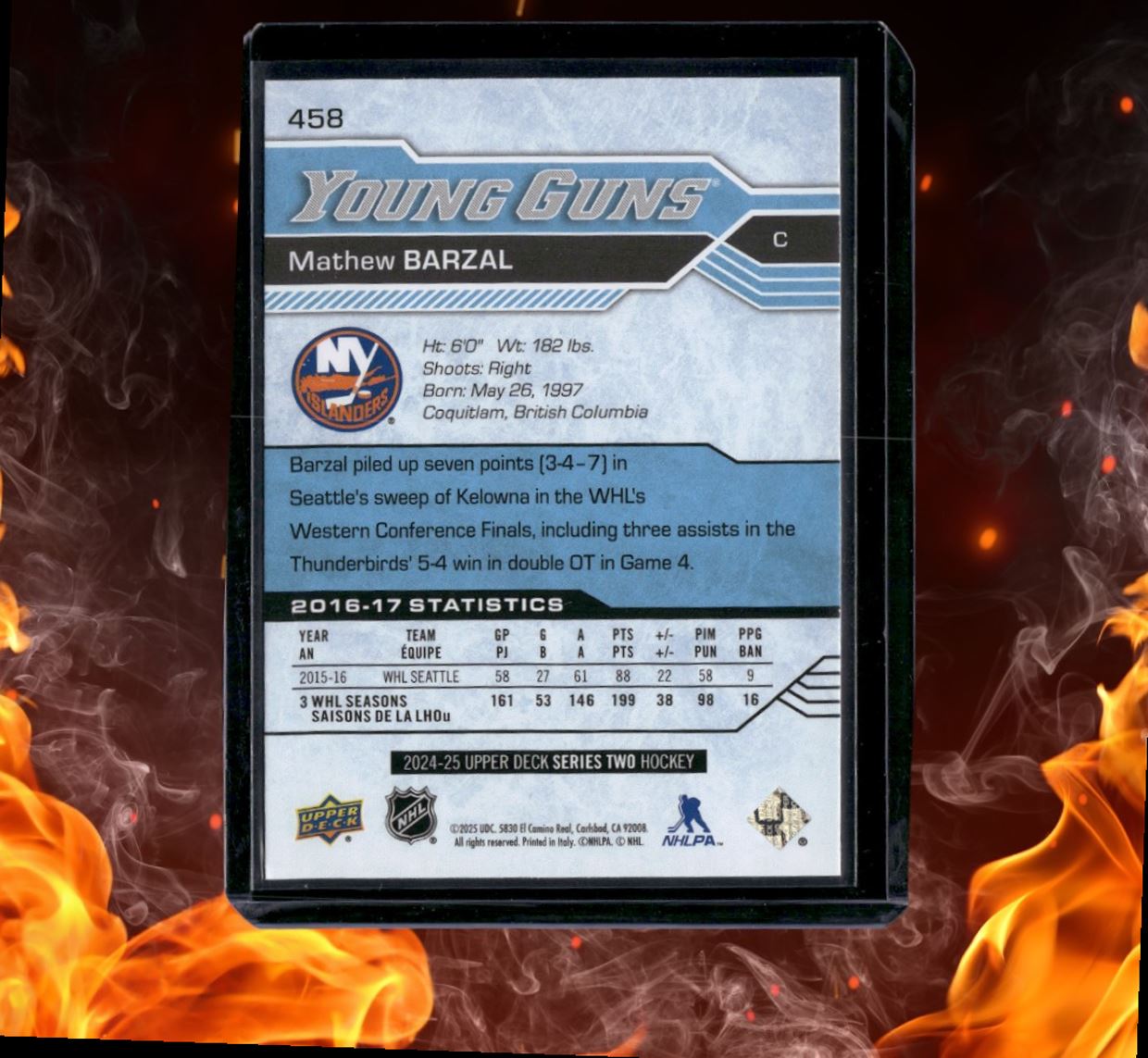 2024-25 Upper Deck Mathew Barzal Renewed Young Guns #458