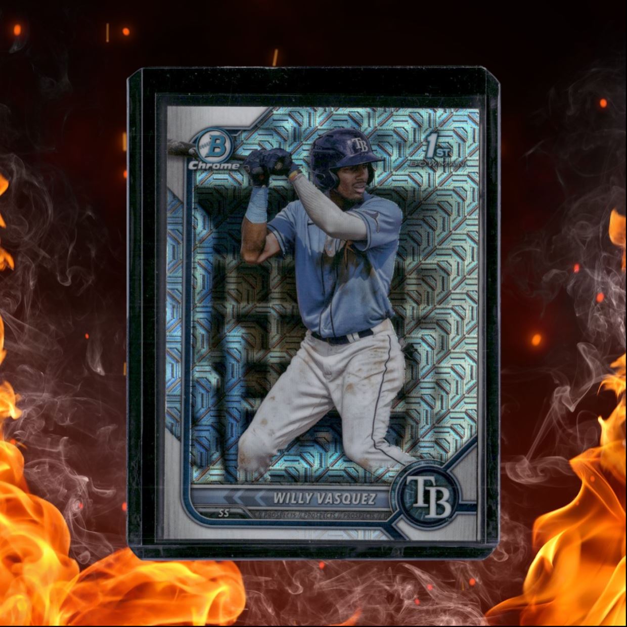 2022 Bowman Chrome Prospects Willy Vasquez 1st Mojo Refractor #BCP-195