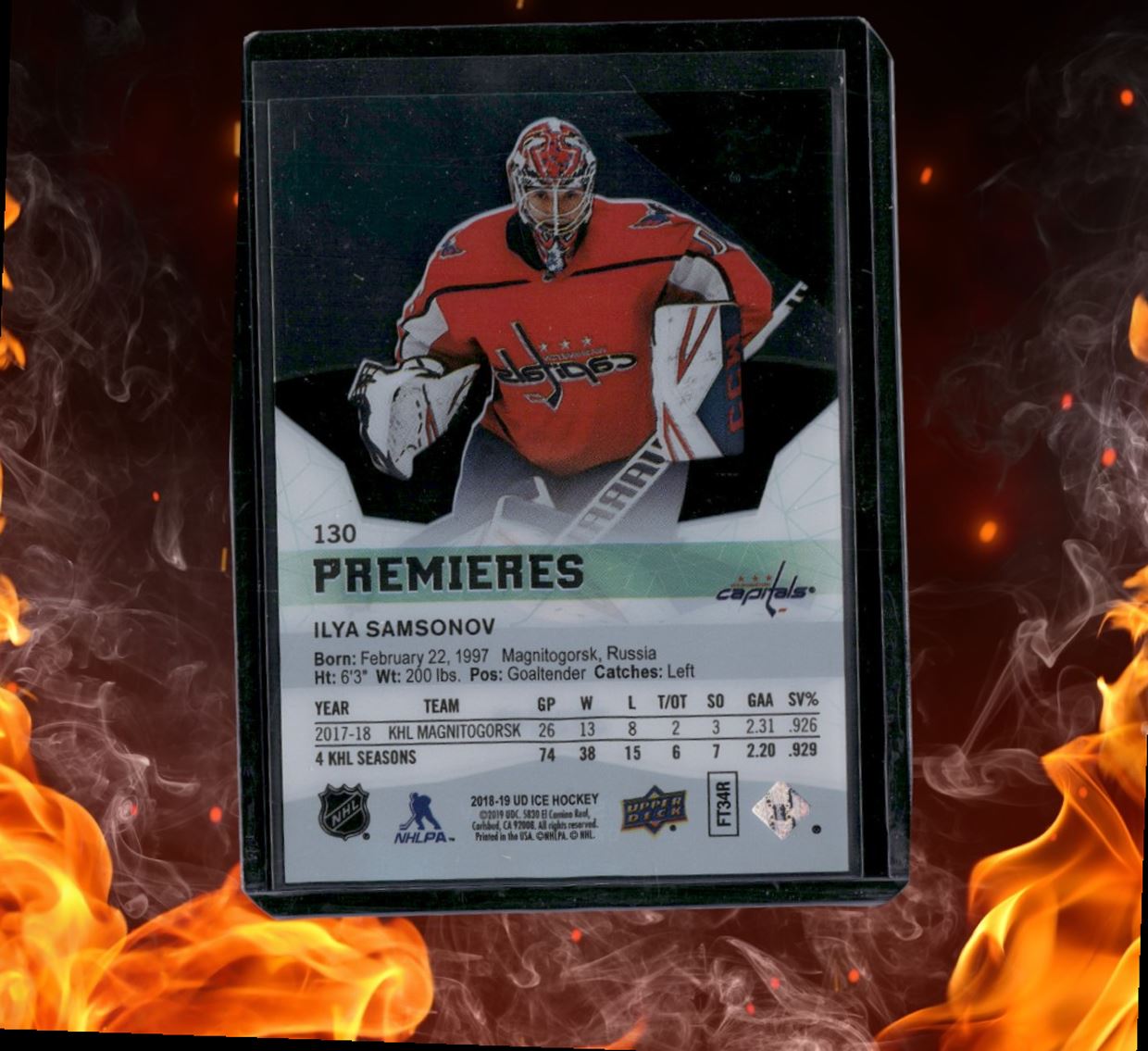 2018-19 Upper Deck Ice Ilya Samsonov Premieres Rookie 222/249 #130
